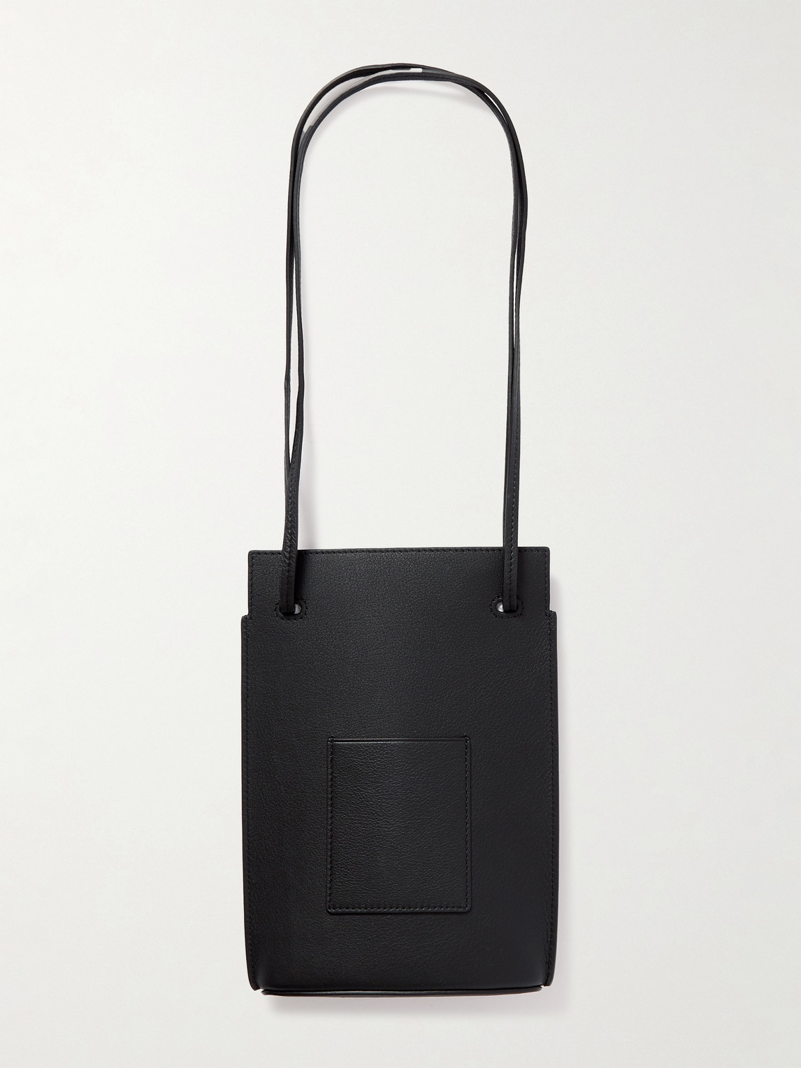 Loewe Dice Logo-embellished Full-grain Leather Messenger Bag In Black