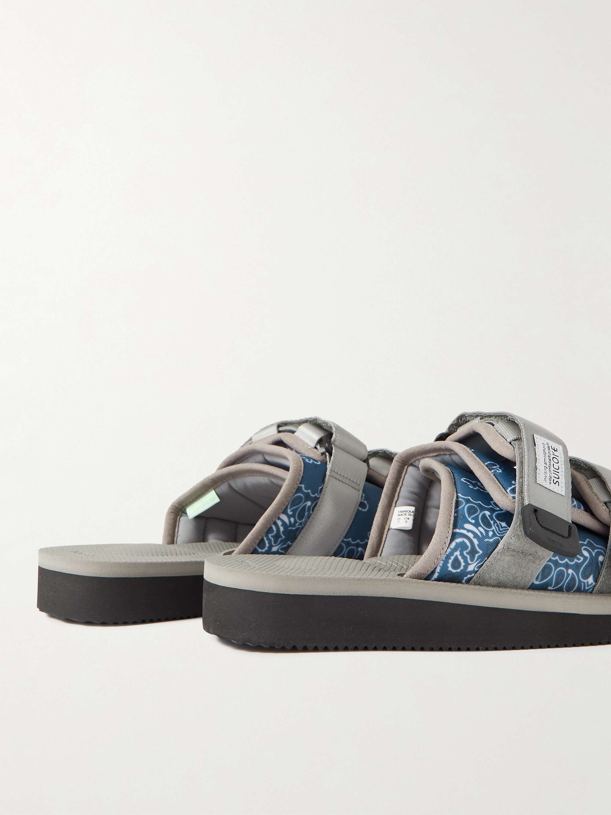 SUICOKE Webbing-Trimmed Paisley-Print Canvas Slides