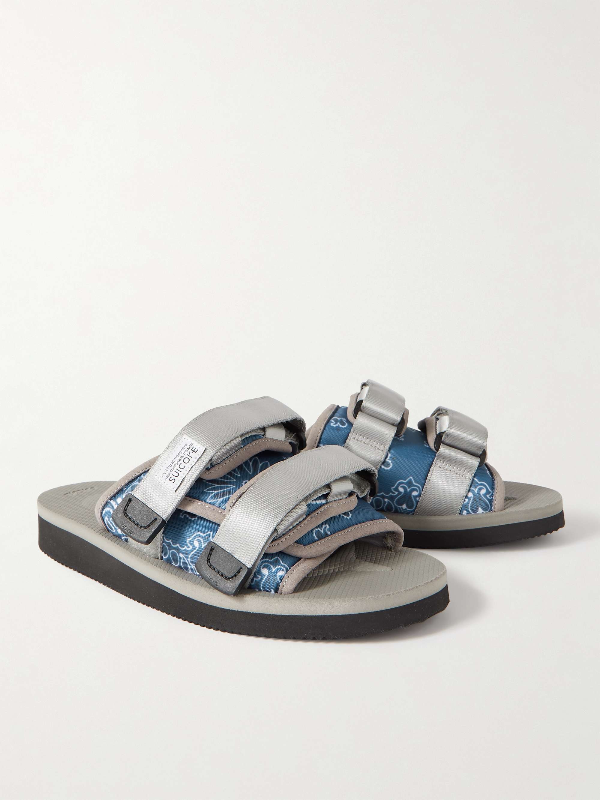 SUICOKE Webbing-Trimmed Paisley-Print Canvas Slides