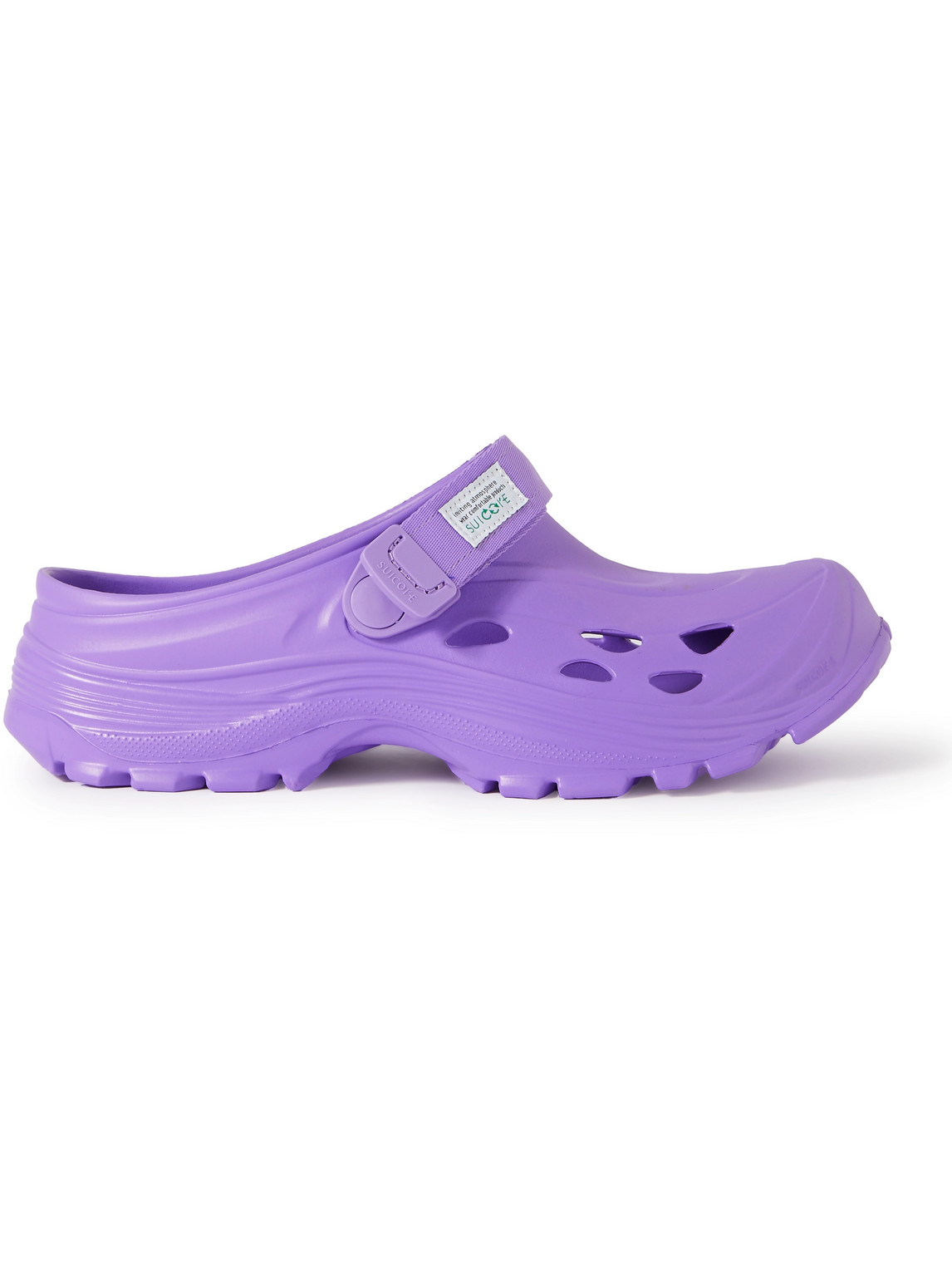 Suicoke Mok Injection Webbing-trimmed Eva Rubber Mules In Purple