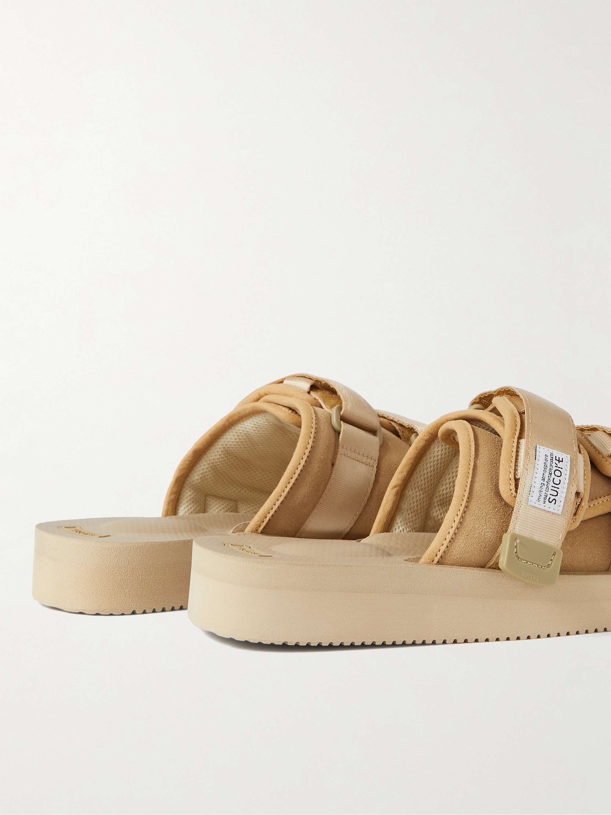 SUICOKE Webbing-Trimmed Suede Sandals