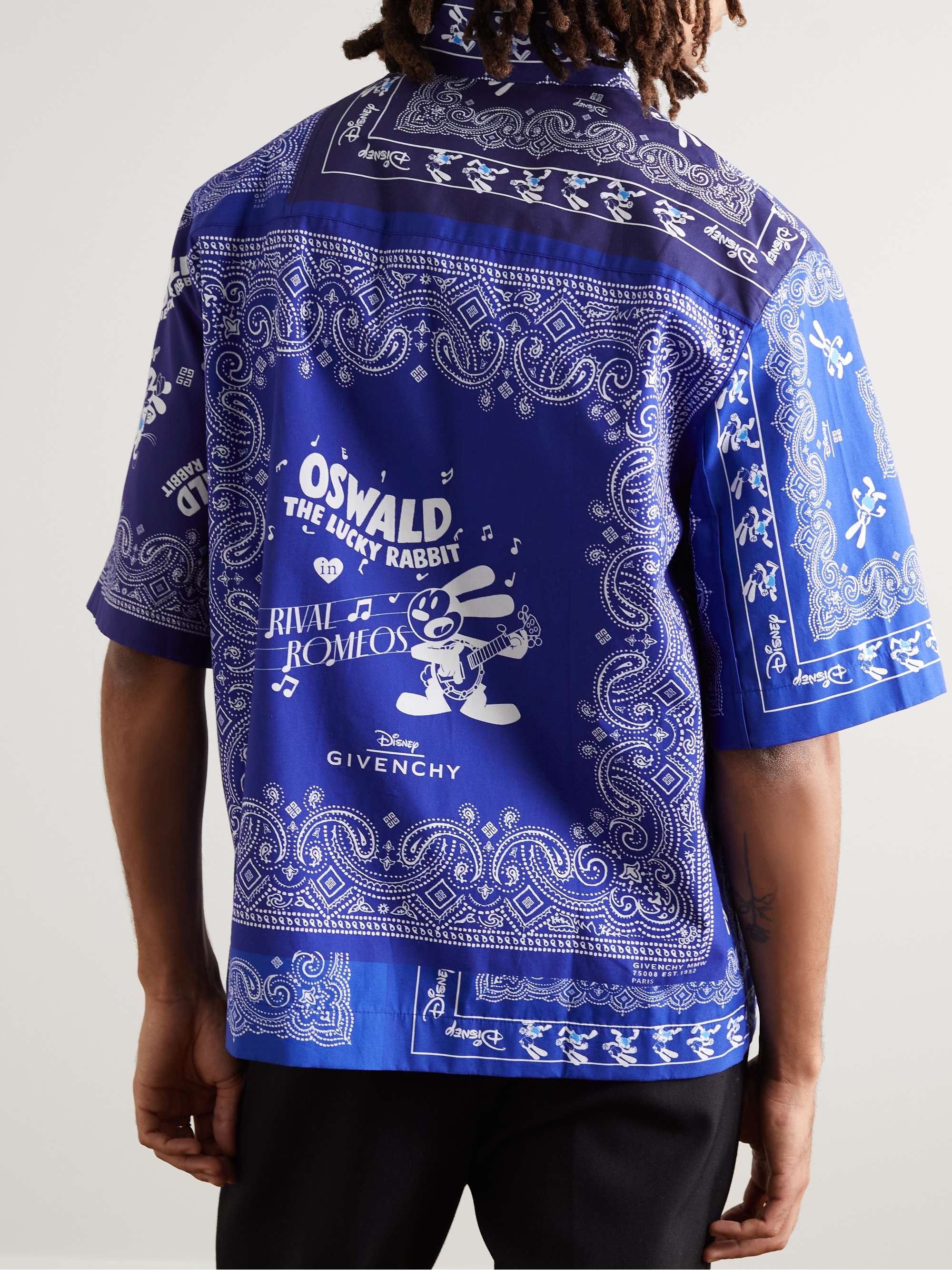 GIVENCHY + Disney Oswald Bandana-Print Cotton-Poplin Zip-Up Shirt