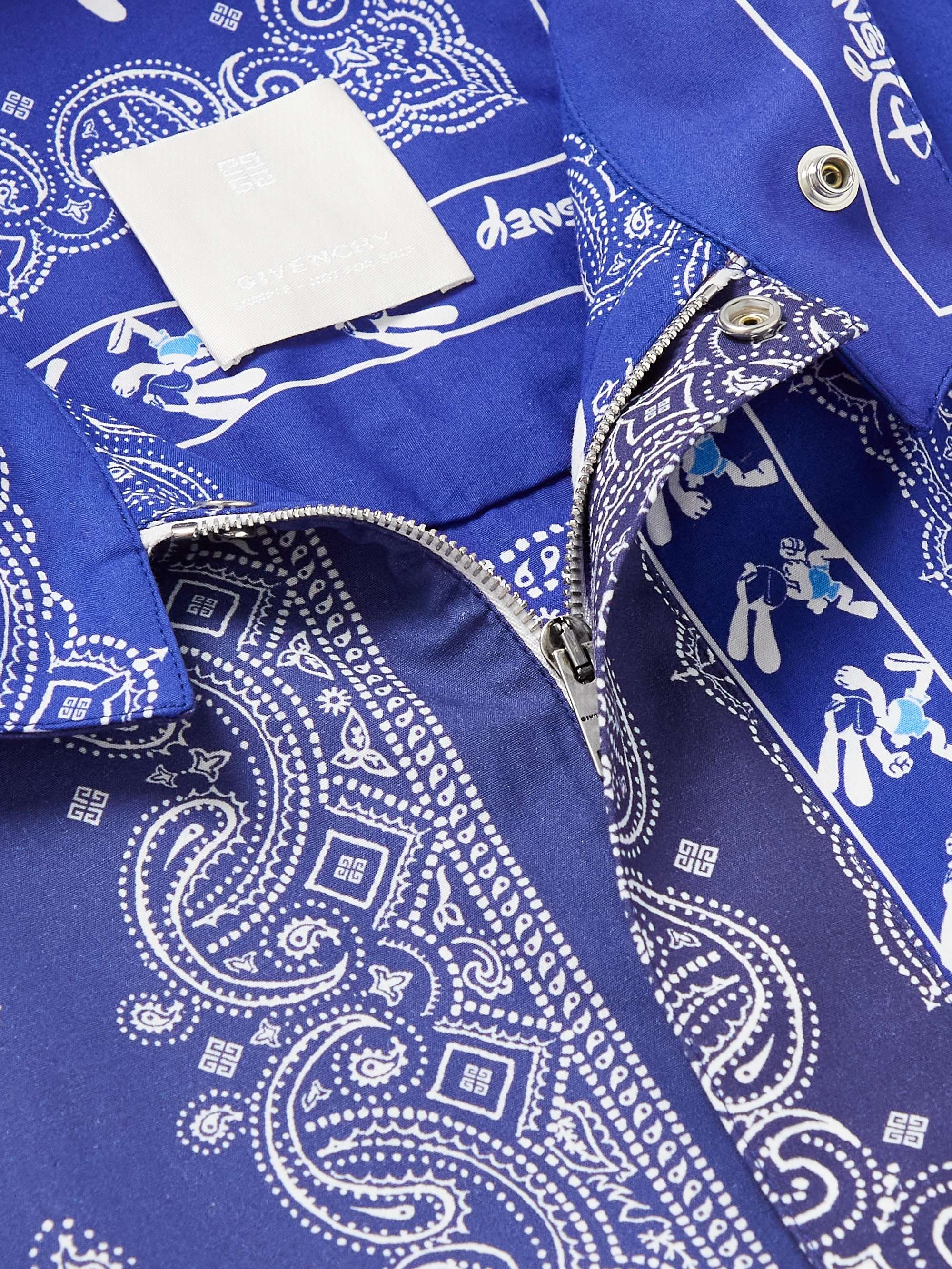 GIVENCHY + Disney Oswald Bandana-Print Cotton-Poplin Zip-Up Shirt