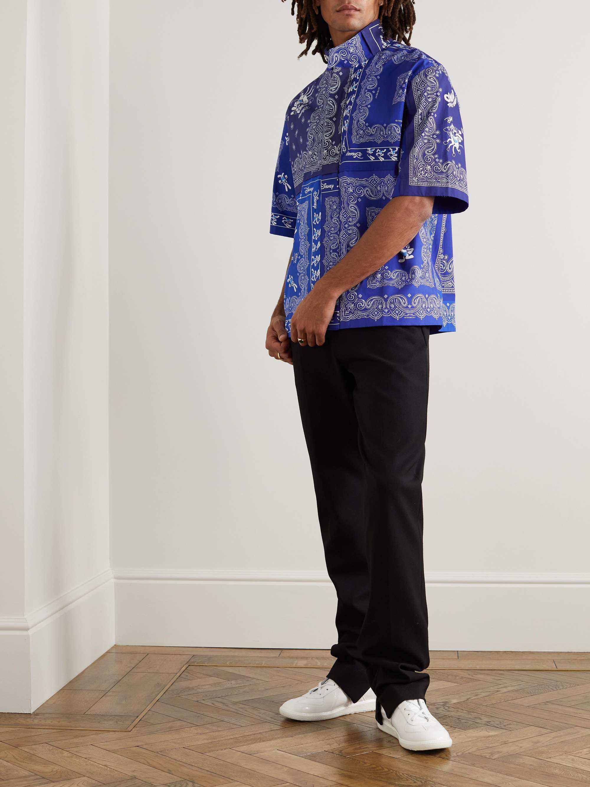 GIVENCHY + Disney Oswald Bandana-Print Cotton-Poplin Zip-Up Shirt