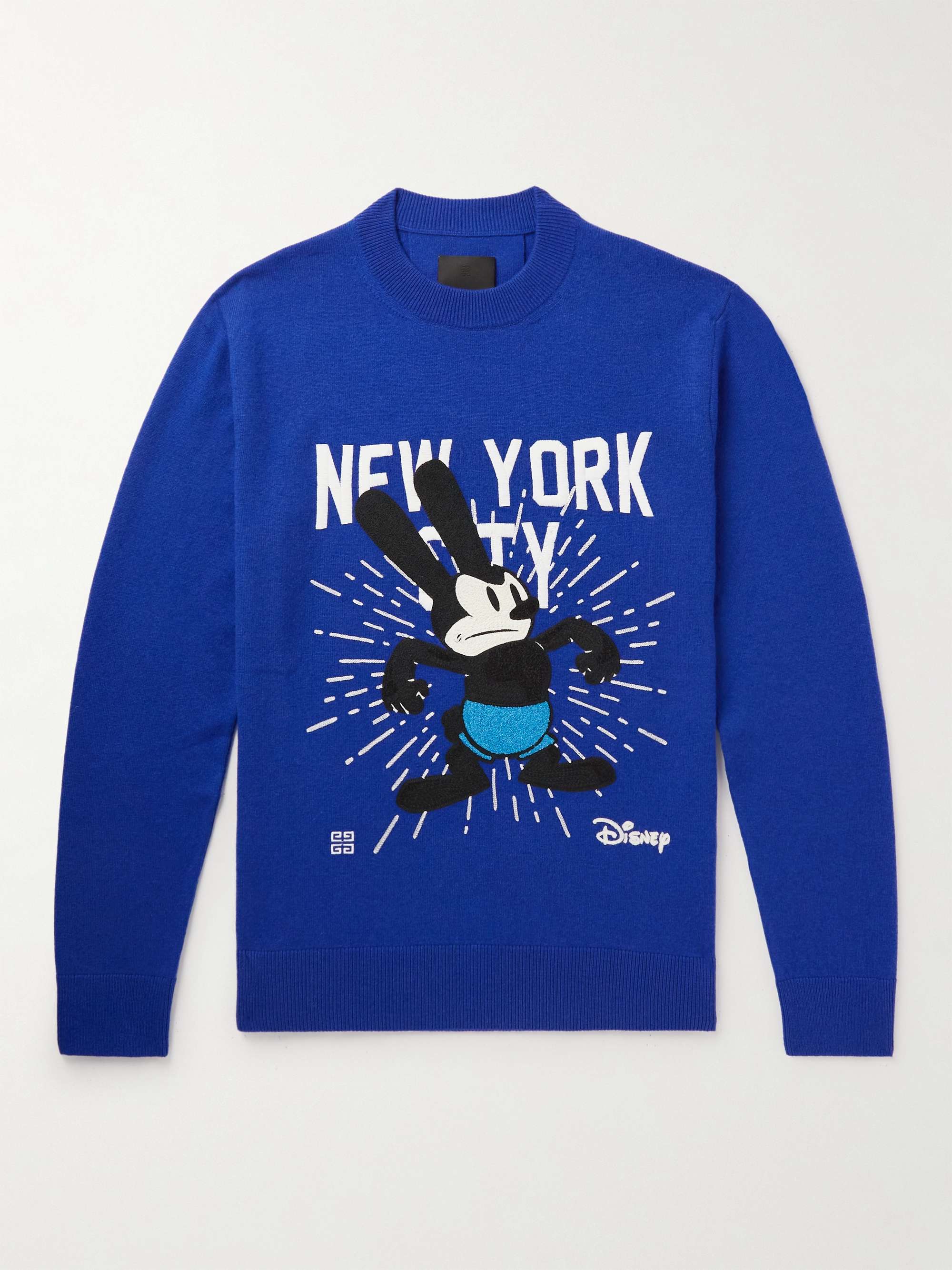 GIVENCHY + Disney Oswald Slim-Fit Embroidered Wool and Cashmere-Blend  Sweater | MR PORTER