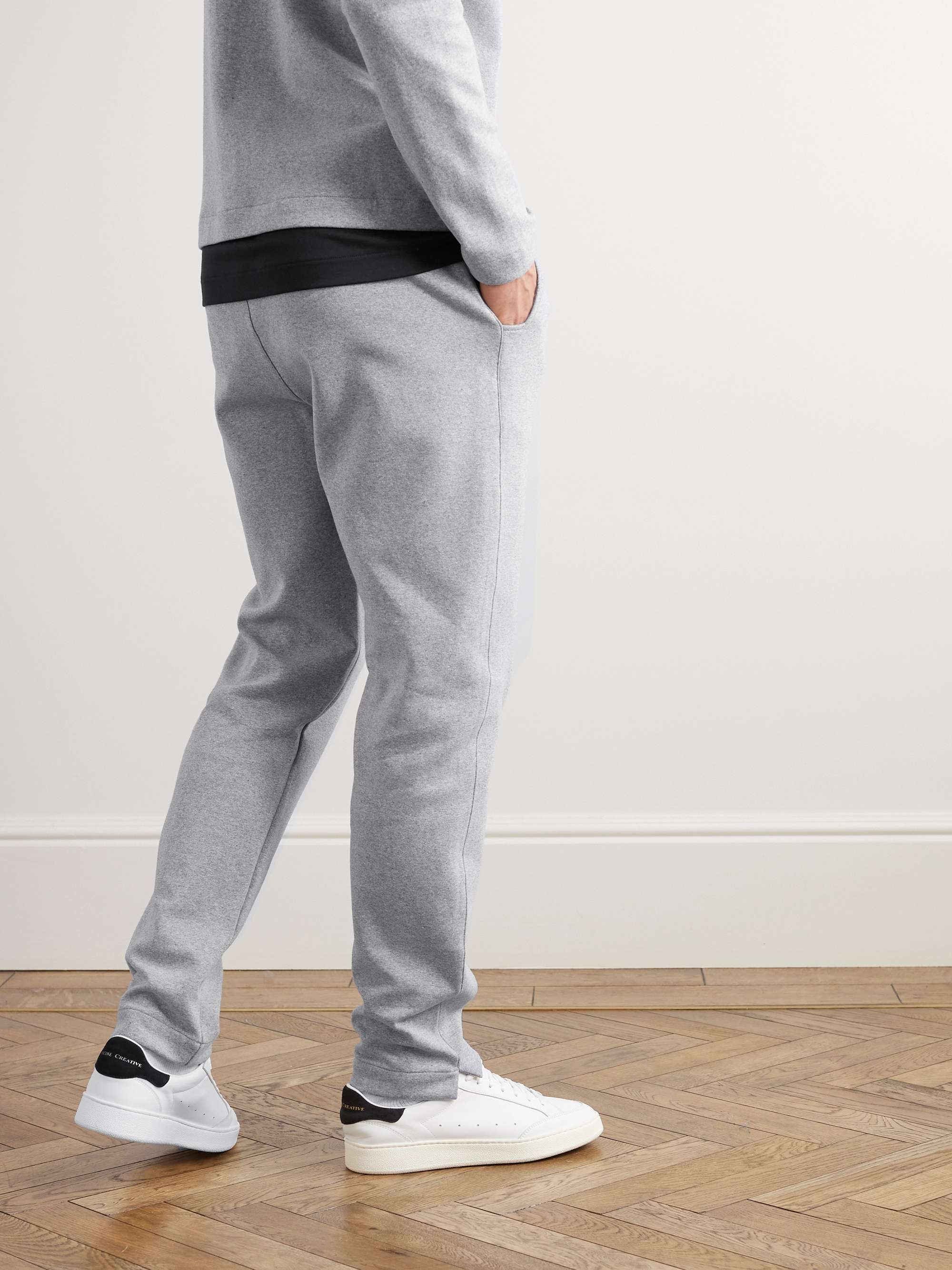 HANRO Smartwear Tapered Organic Cotton-Blend Jersey Sweatpants