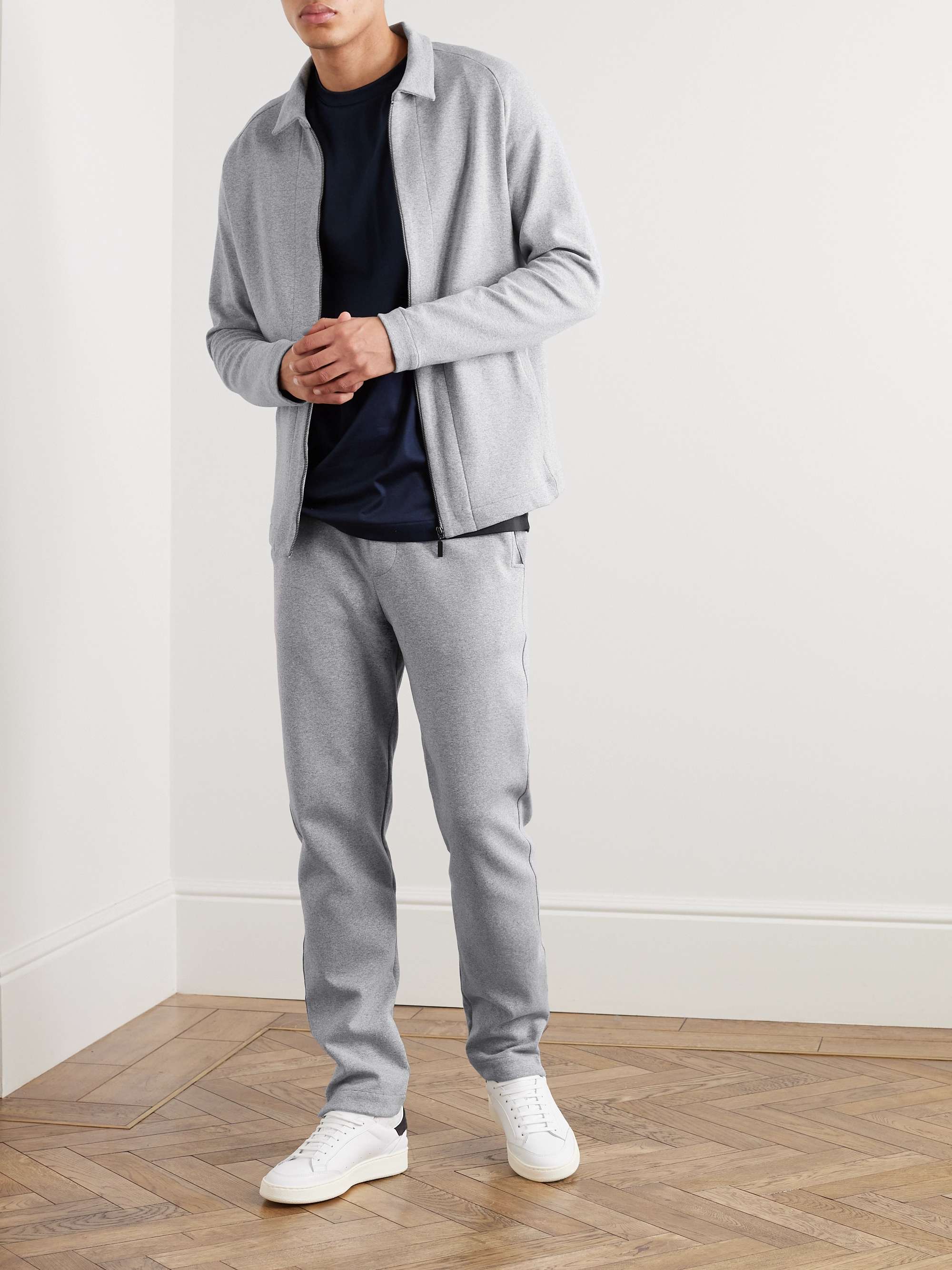HANRO Smartwear Tapered Organic Cotton-Blend Jersey Sweatpants