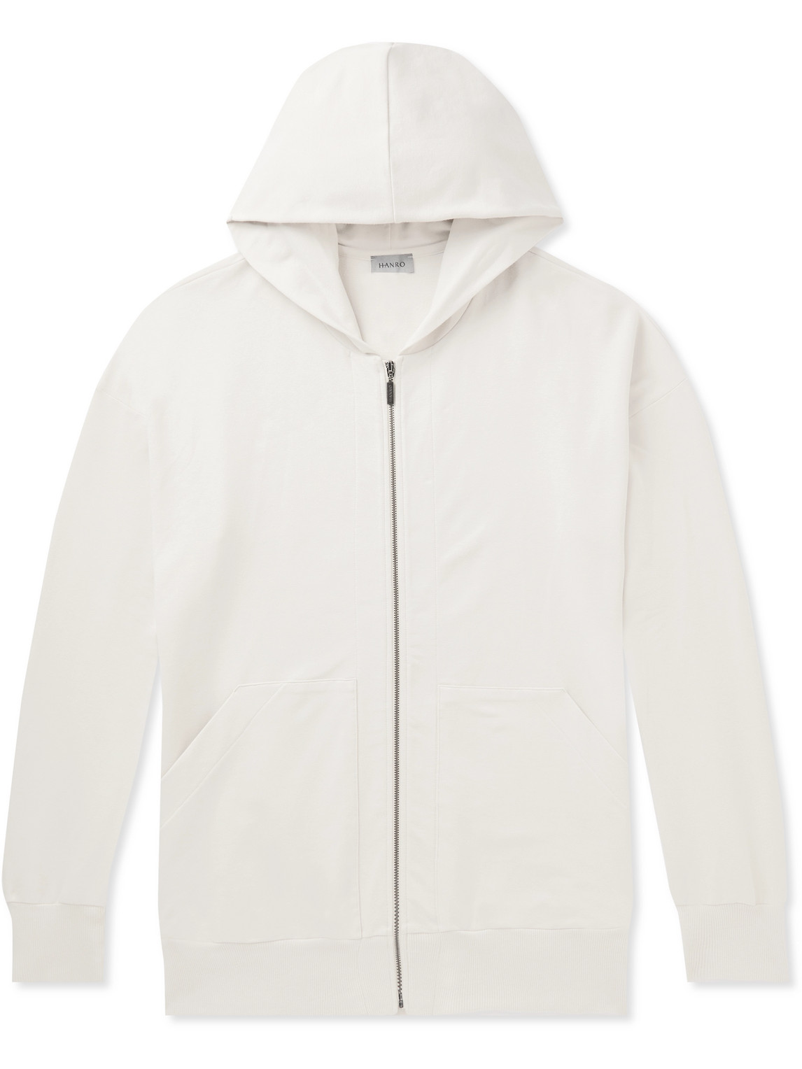 Natural Living Stretch Organic Cotton-Jersey Zip-Up Hoodie