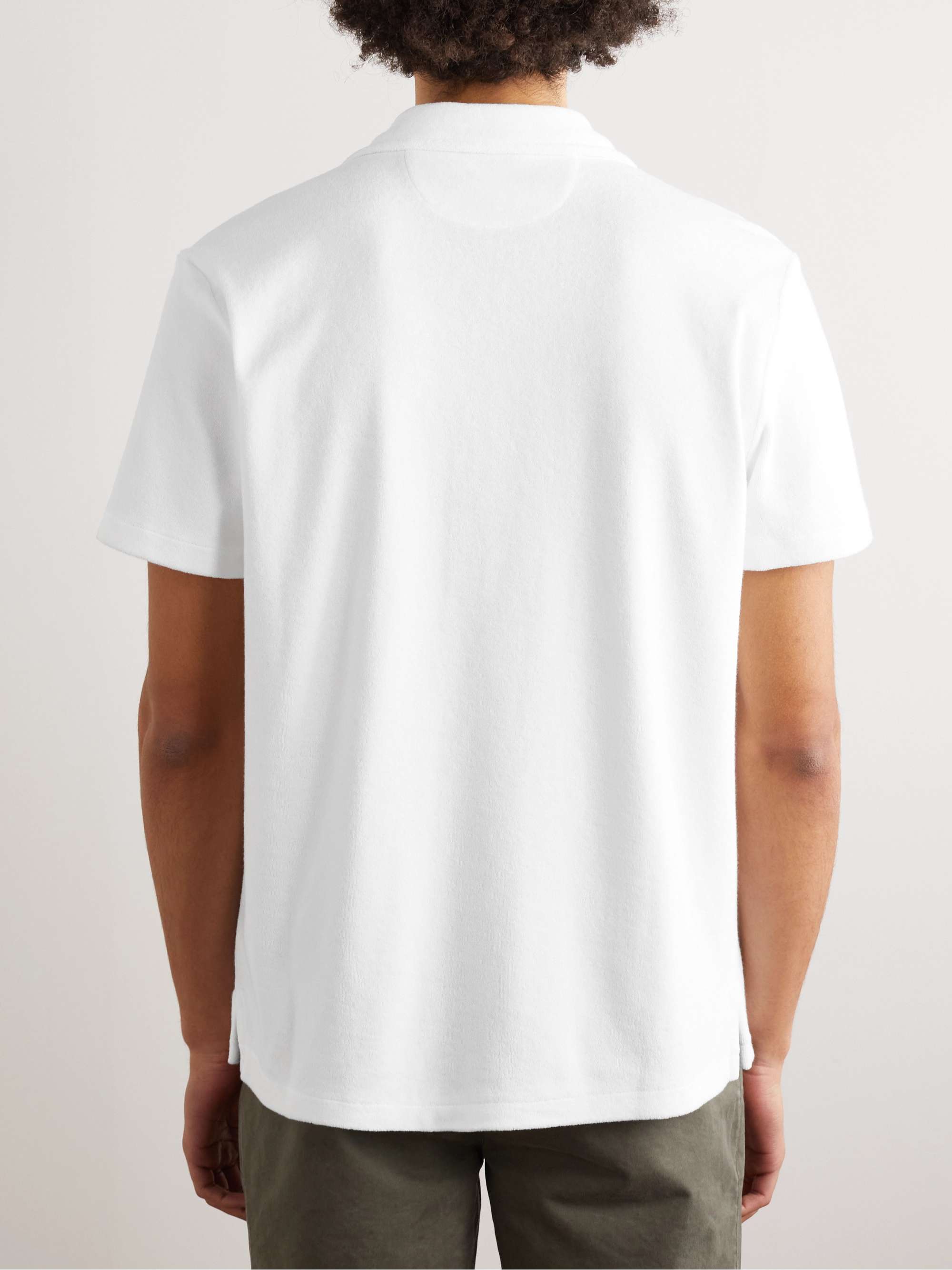POLO RALPH LAUREN Camp-Collar Logo-Embroidered Cotton-Terry Shirt