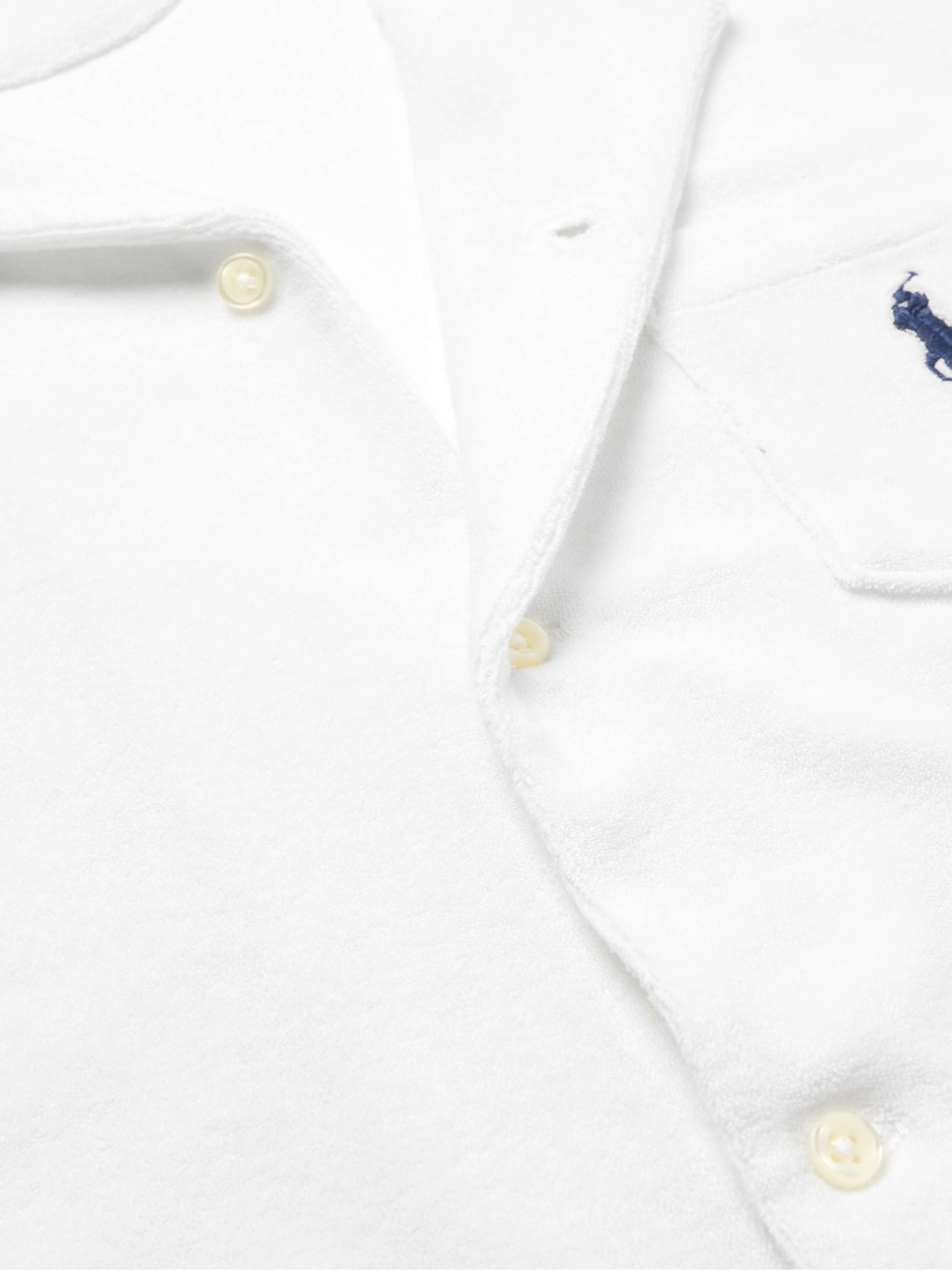 POLO RALPH LAUREN Camicia in spugna di cotone con logo ricamato e colletto aperto