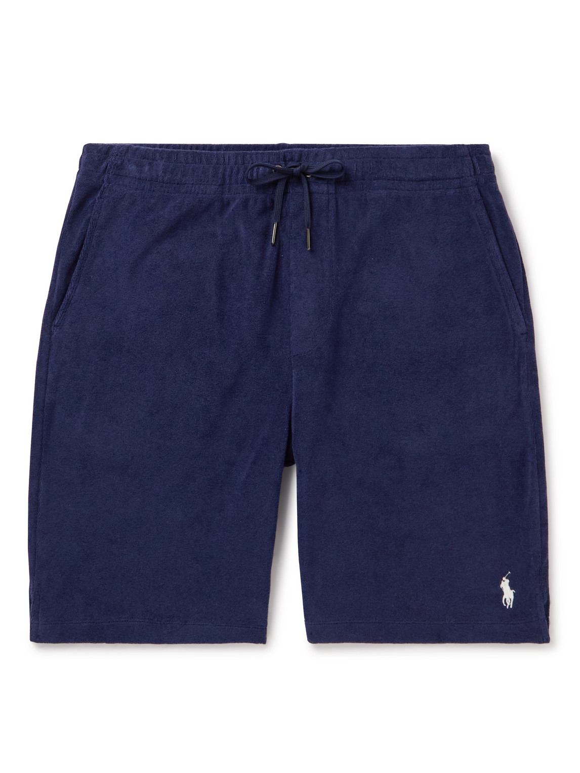 Polo Ralph Lauren Straight-leg Cotton-blend Terry Drawstring Shorts In Blue