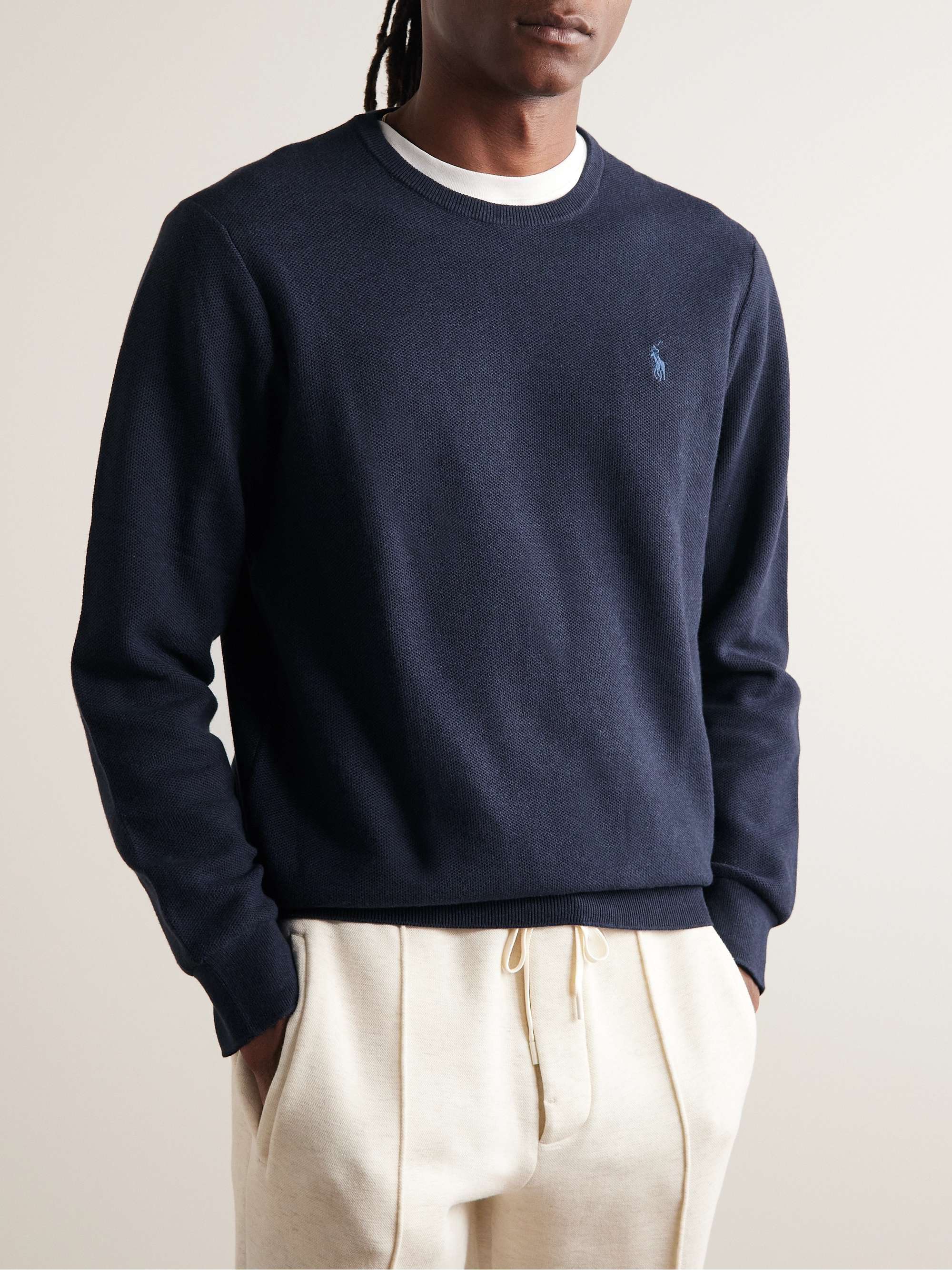 POLO RALPH LAUREN Honeycomb-Knit Cotton Sweater for Men | MR PORTER