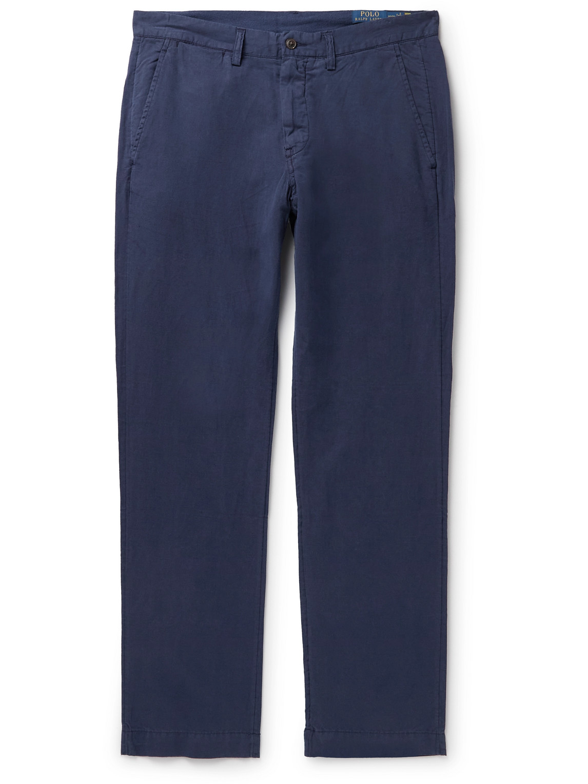 Polo Ralph Lauren Slim-fit Straight-leg Linen And Cotton-blend Trousers In Blue
