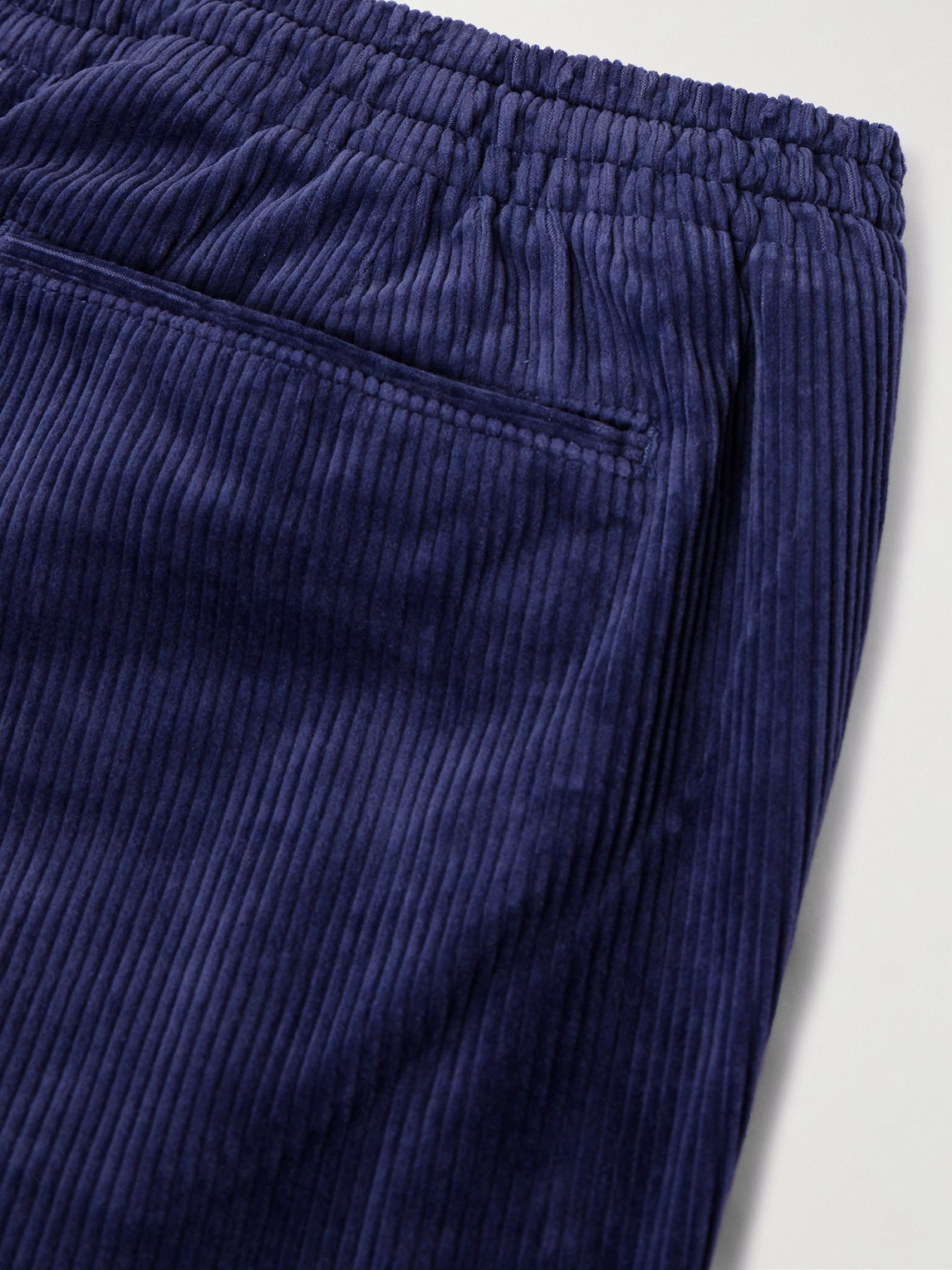 Shop Polo Ralph Lauren Prepster Straight-leg Cotton-corduroy Drawstring Shorts In Blue