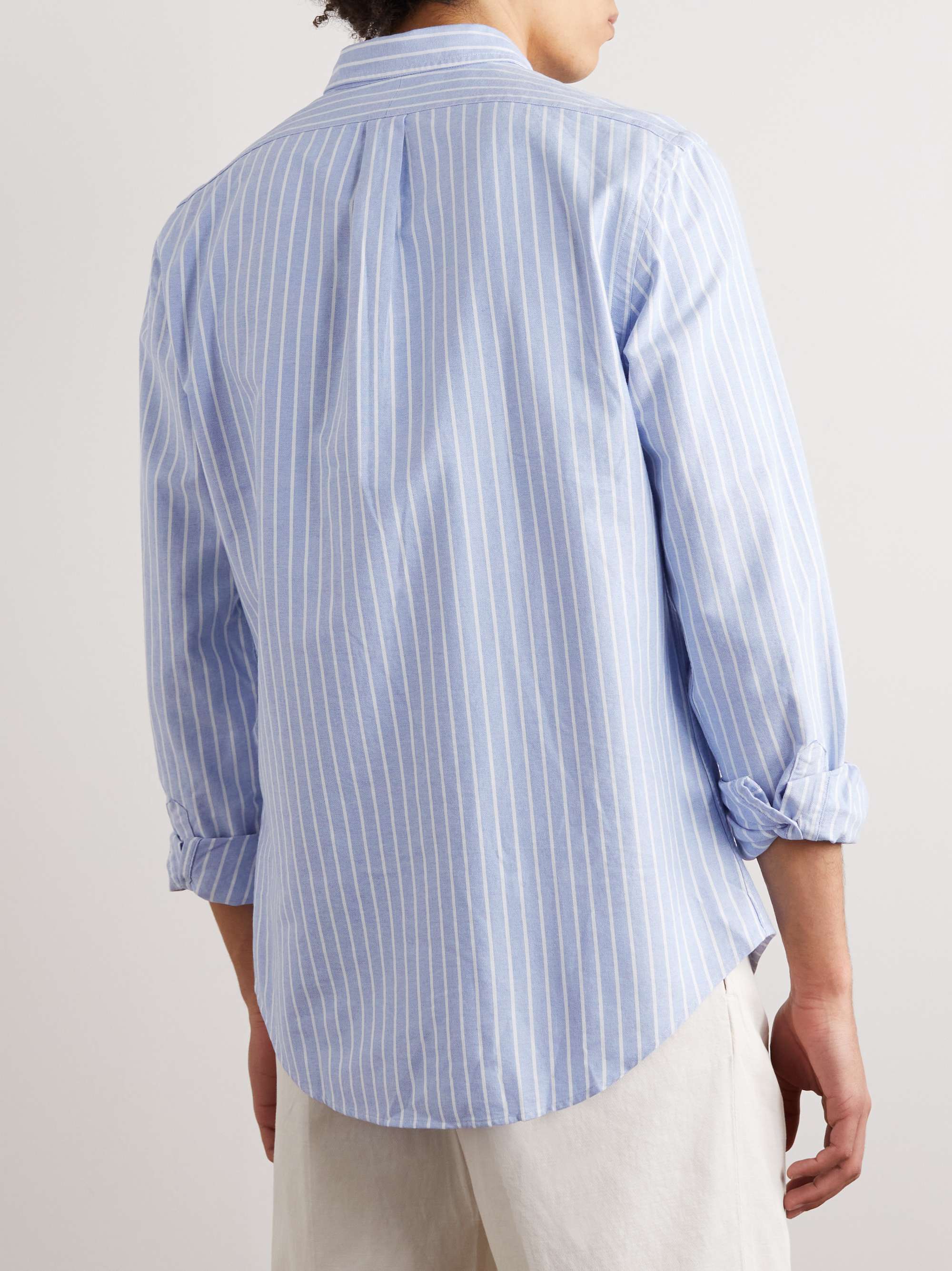 POLO RALPH LAUREN Button-Down Collar Striped Cotton Oxford Shirt | MR ...