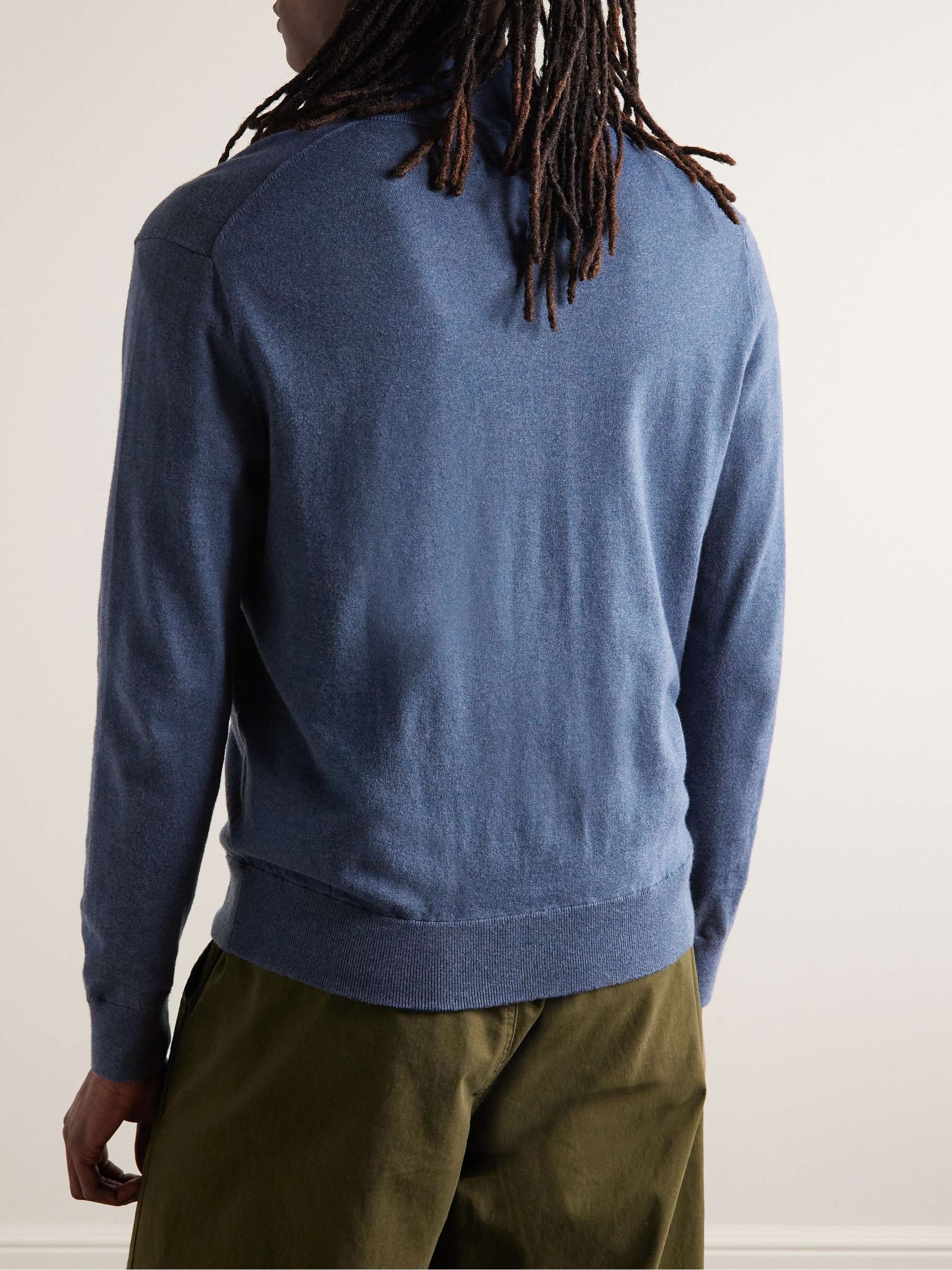 POLO RALPH LAUREN Logo-Embroidered Cotton Zip-Up Cardigan
