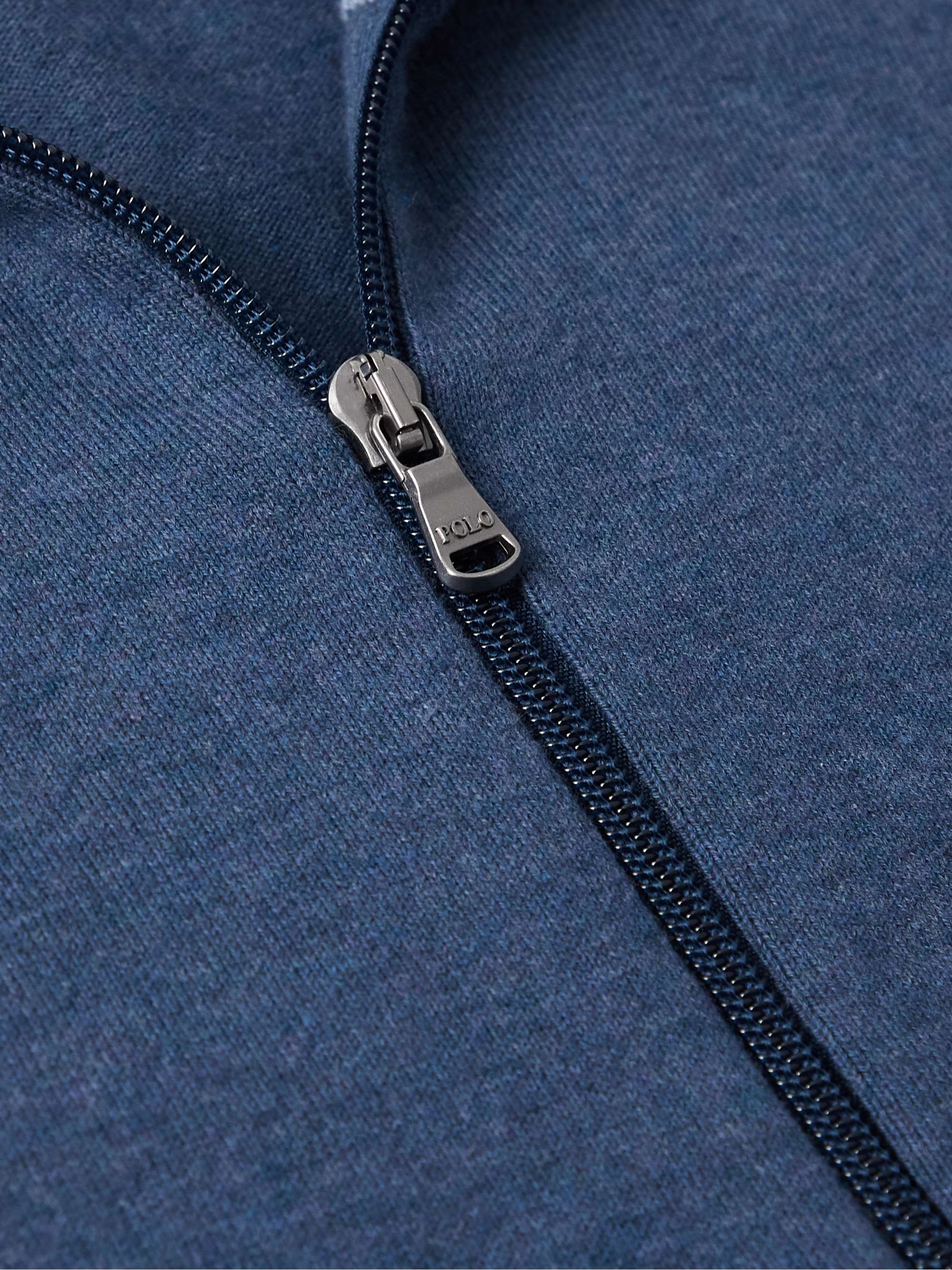 POLO RALPH LAUREN Logo-Embroidered Cotton Zip-Up Cardigan