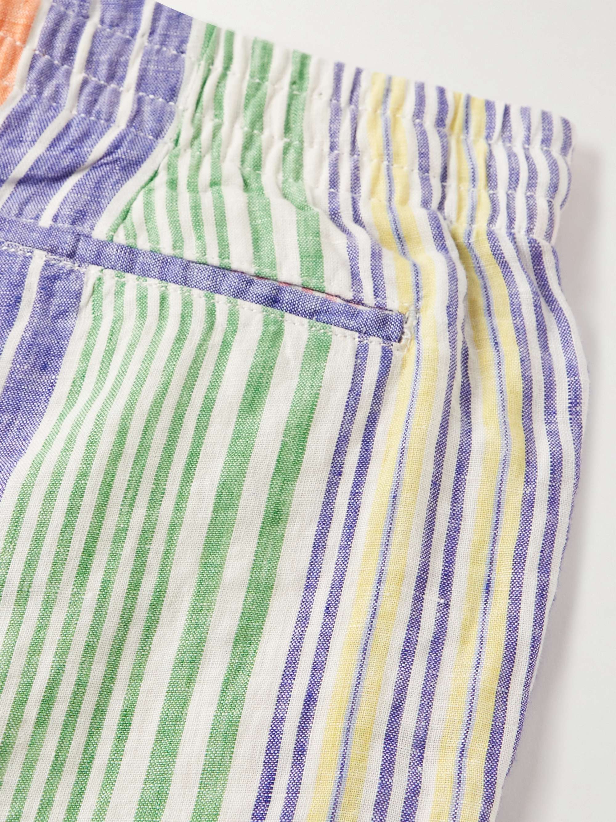 POLO RALPH LAUREN Straight-Leg Striped Linen Drawstring Shorts