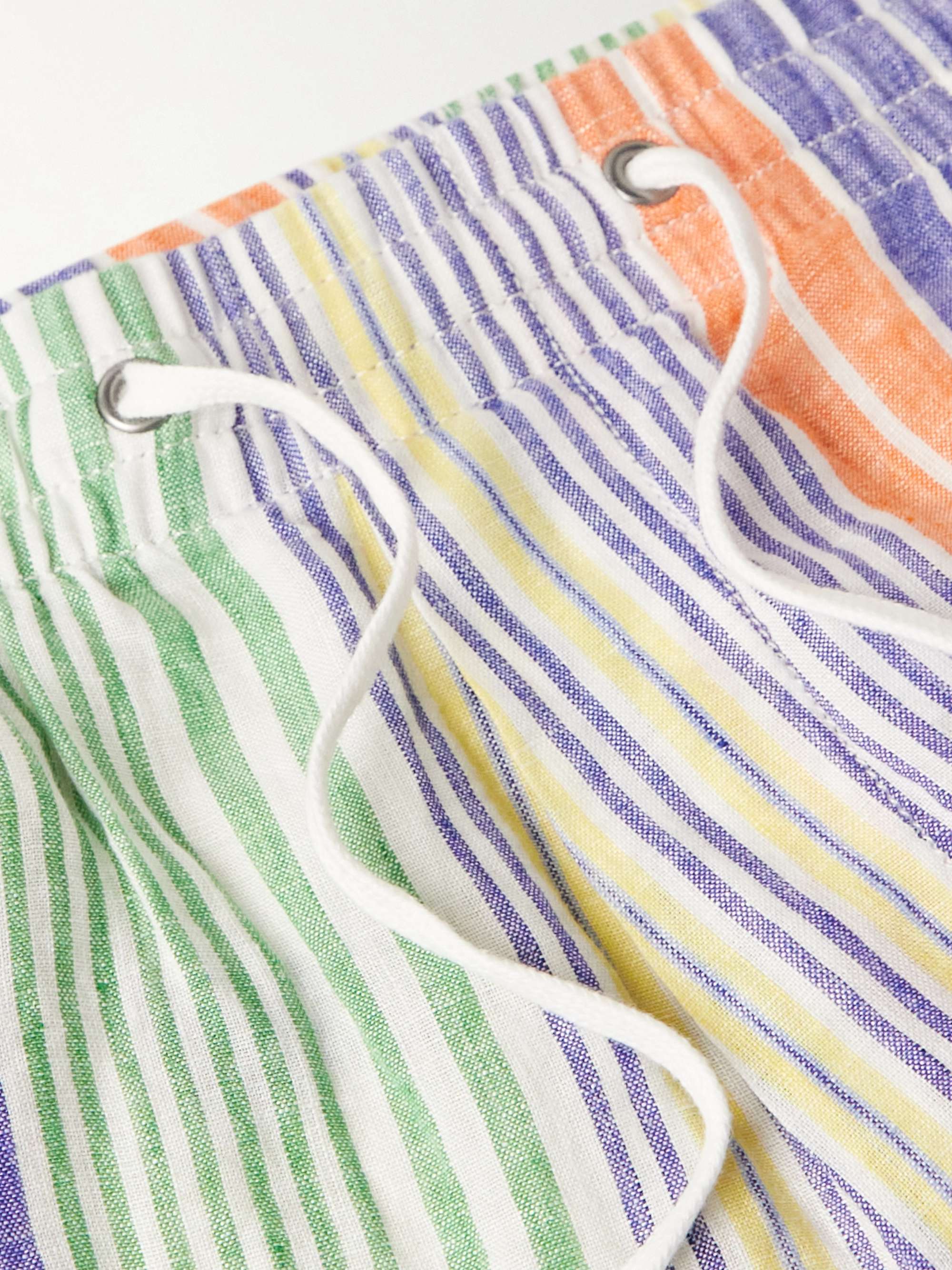 POLO RALPH LAUREN Straight-Leg Striped Linen Drawstring Shorts
