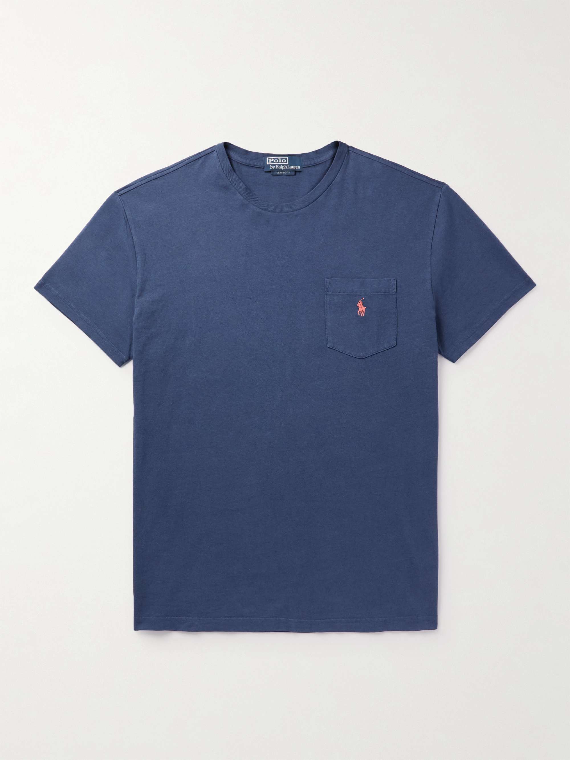 POLO RALPH LAUREN Logo-Embroidered Cotton and Linen-Blend Jersey T ...