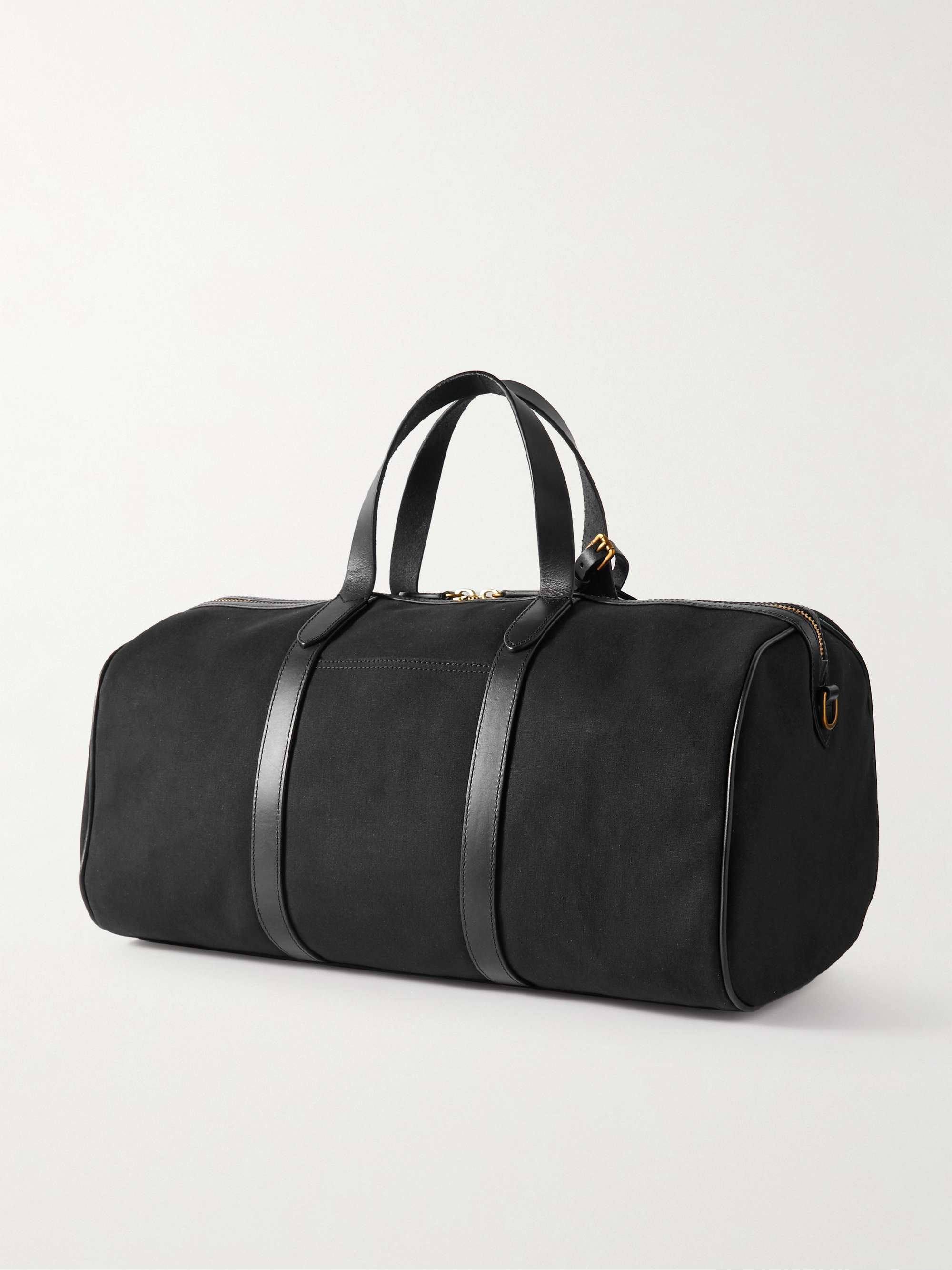 POLO RALPH LAUREN Leather-Trimmed Canvas Weekend Bag