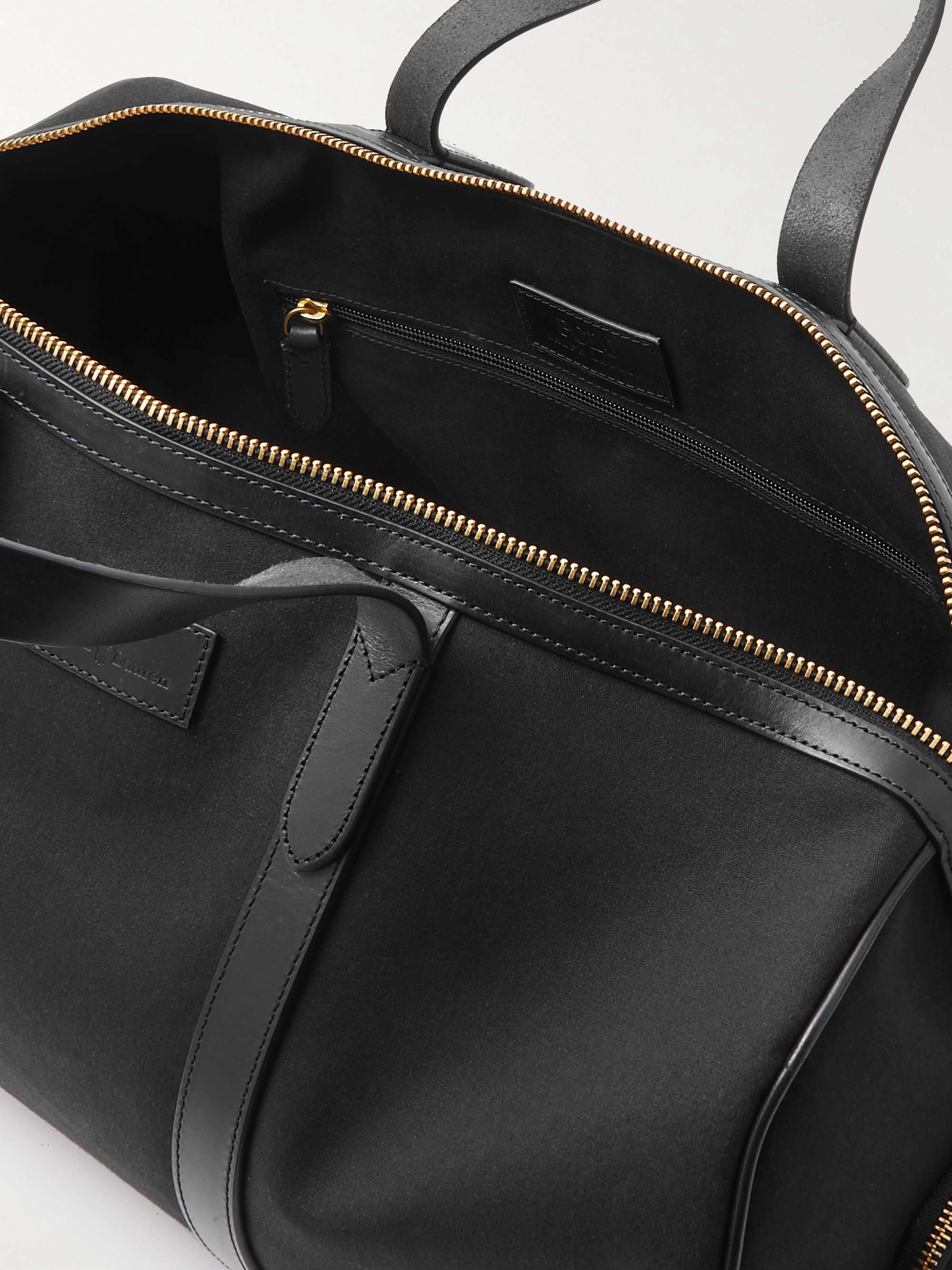POLO RALPH LAUREN Leather-Trimmed Canvas Weekend Bag