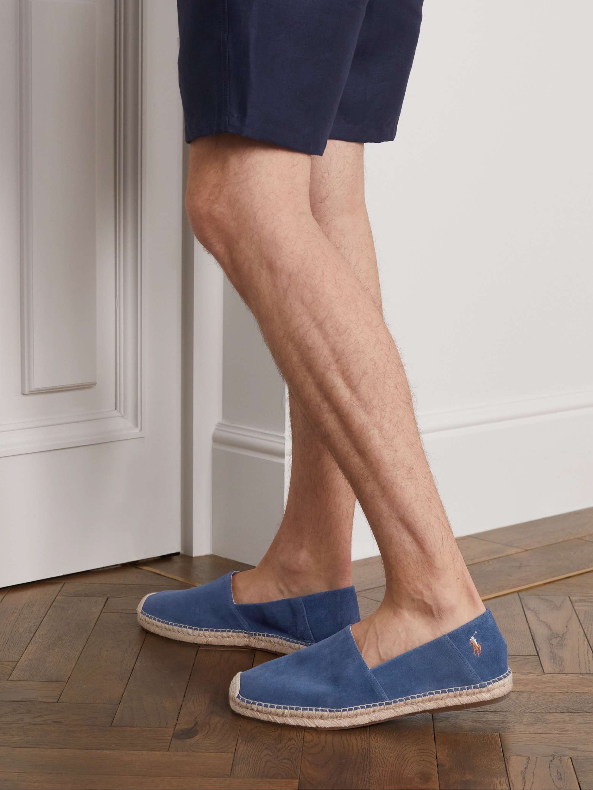 POLO RALPH LAUREN Cevio Logo-Embroidered Suede Espadrilles