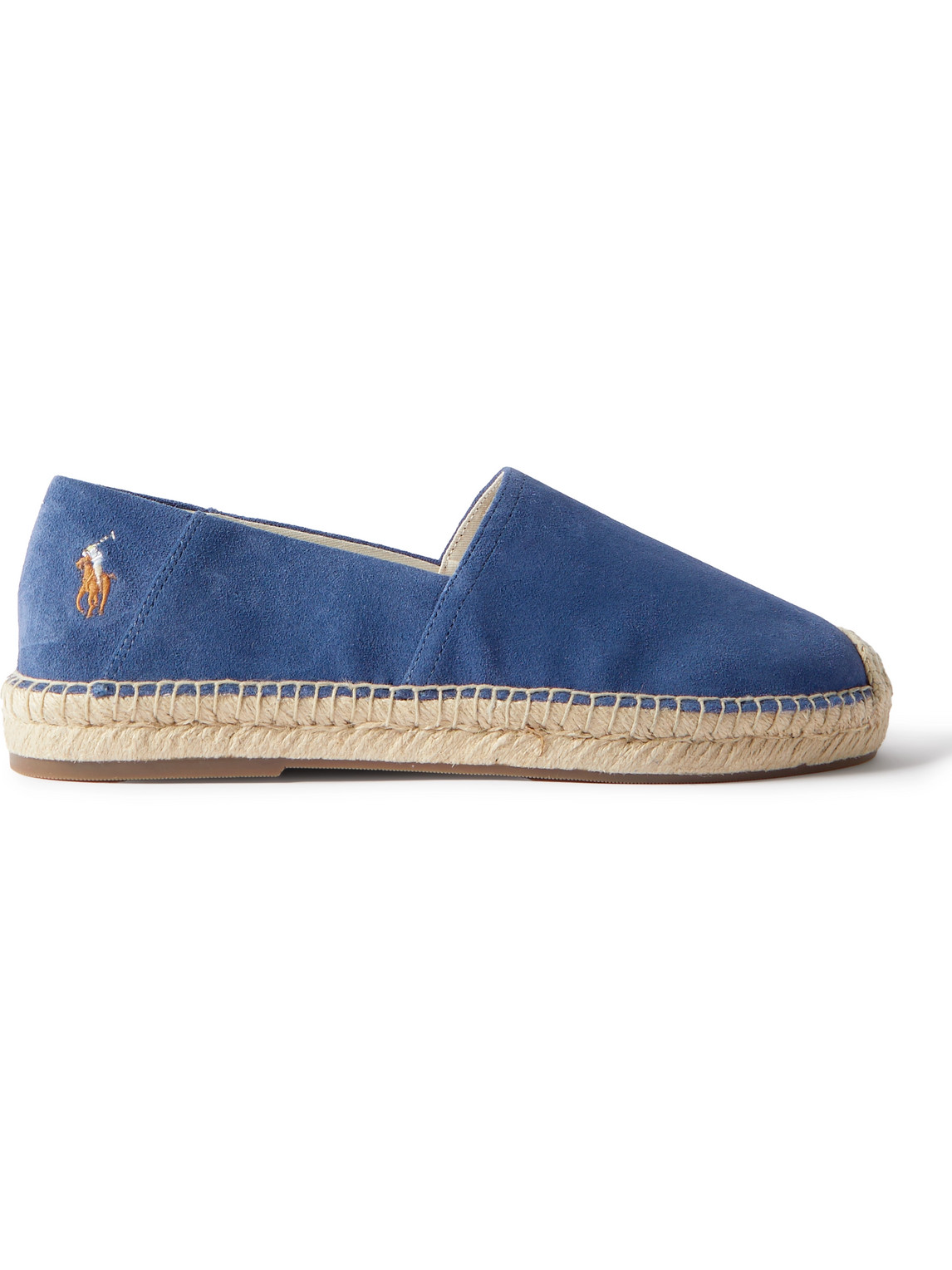 Polo Ralph Lauren Cevio Logo-embroidered Suede Espadrilles In Blue