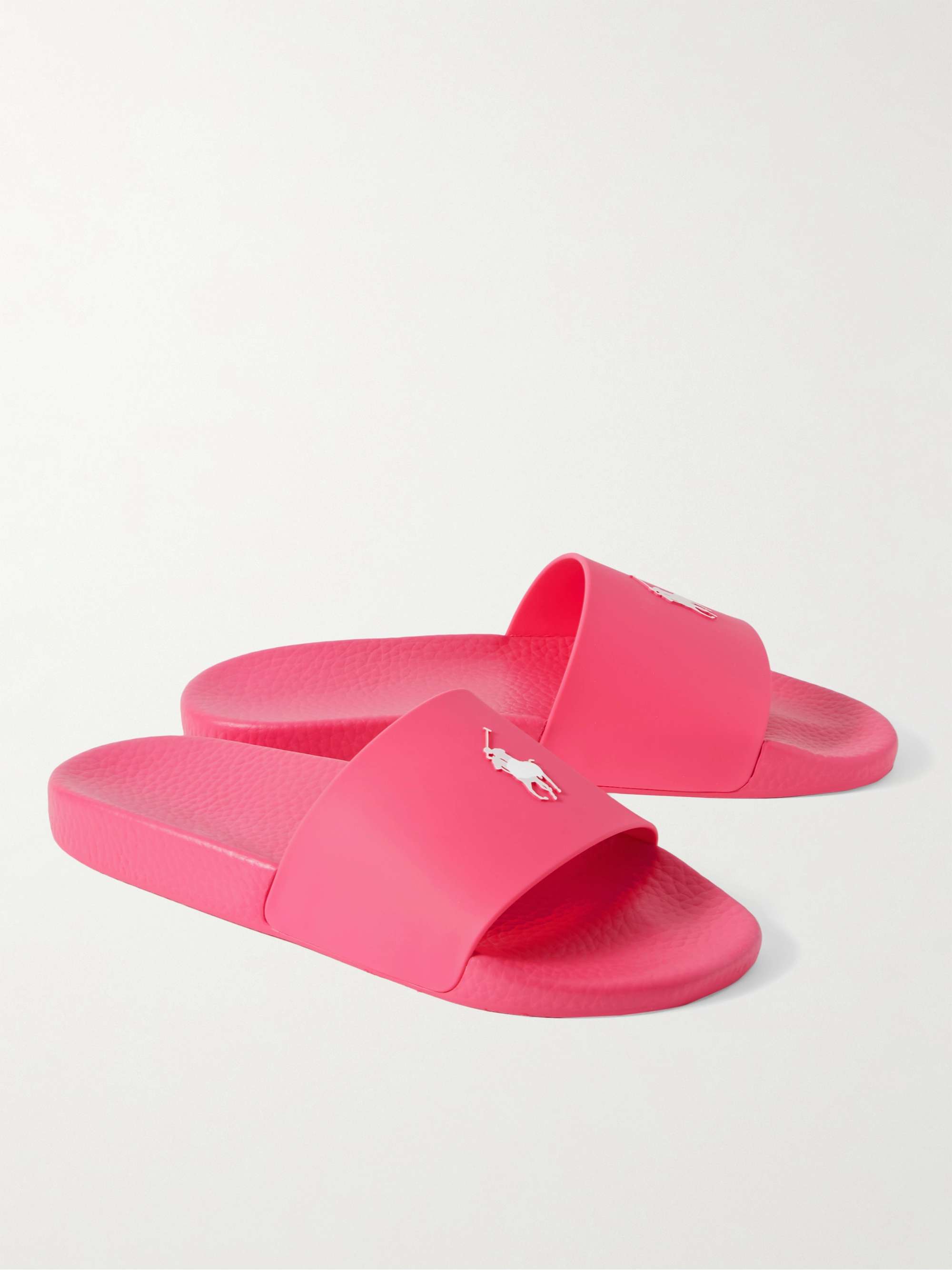 POLO RALPH LAUREN Logo-Embossed Rubber Slides for Men | MR PORTER