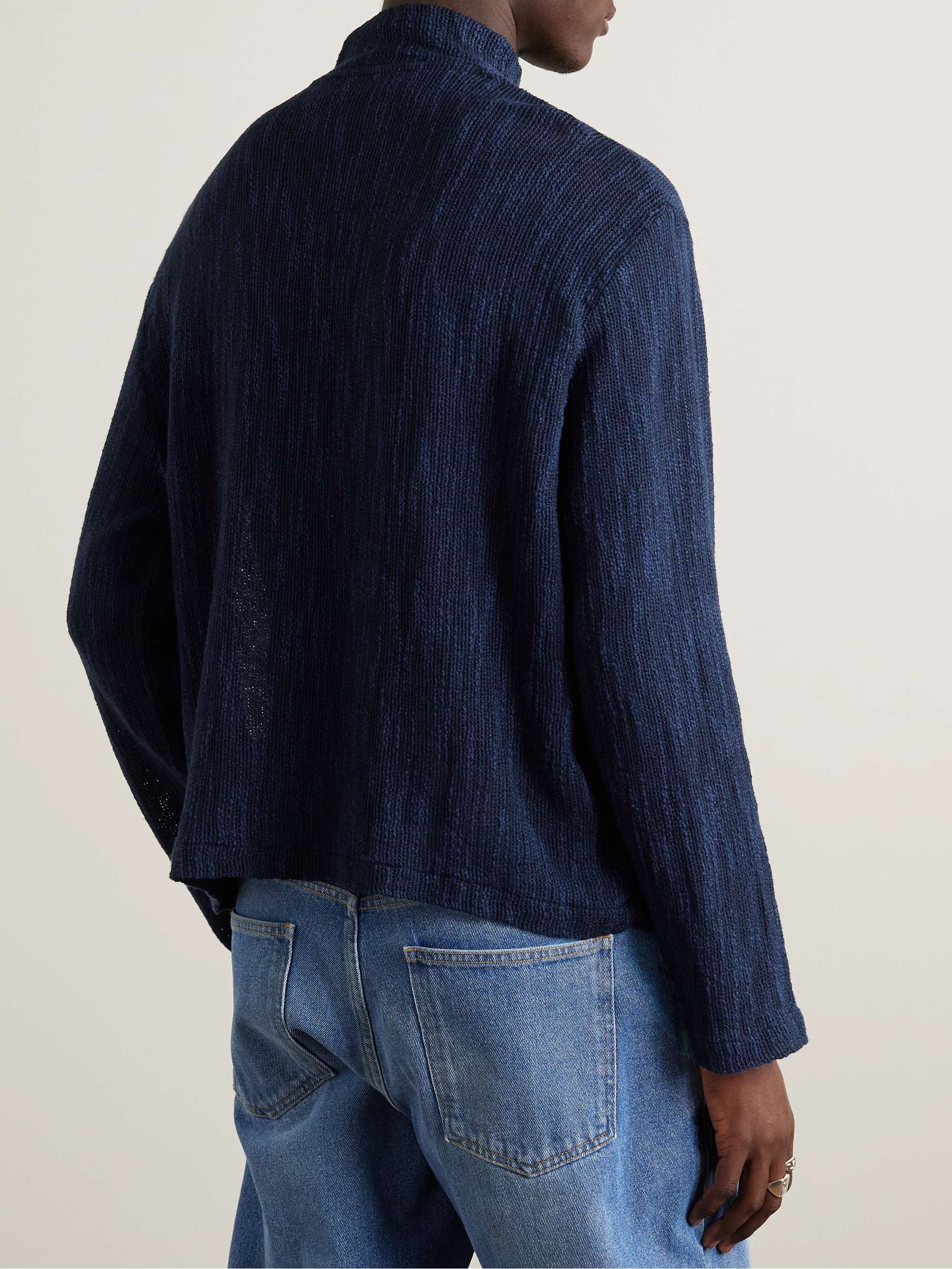OUR LEGACY Open-Knit Linen-Blend Zip-Up Sweater