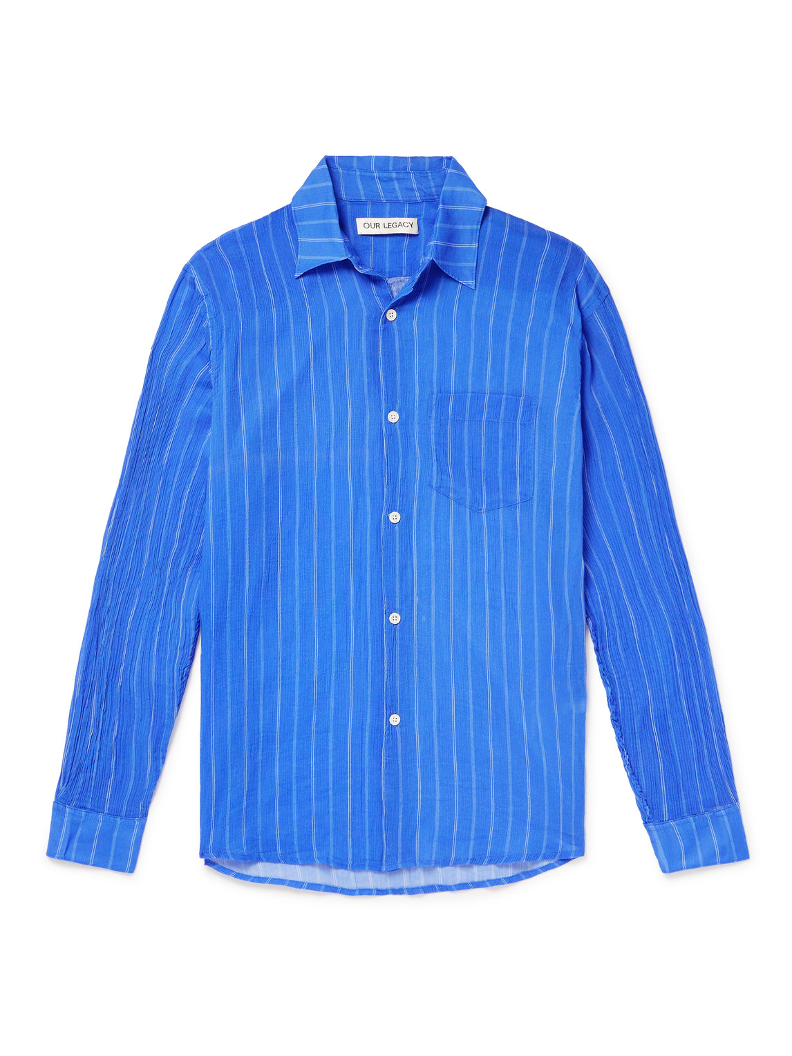 Our Legacy - Initial Striped Silk-Crepon Shirt - Men - Blue - IT 