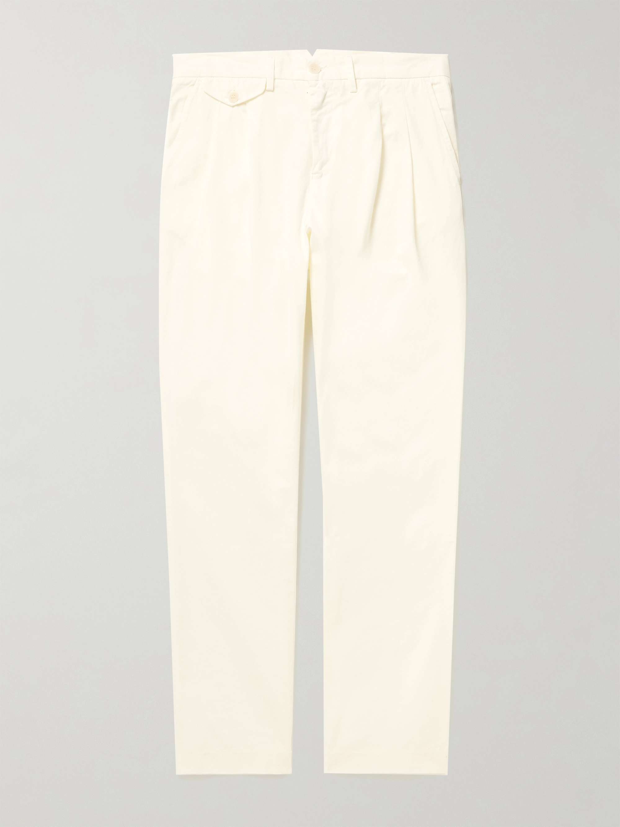 LA PAZ Classic Straight-Leg Pleated Cotton Trousers for Men | MR PORTER