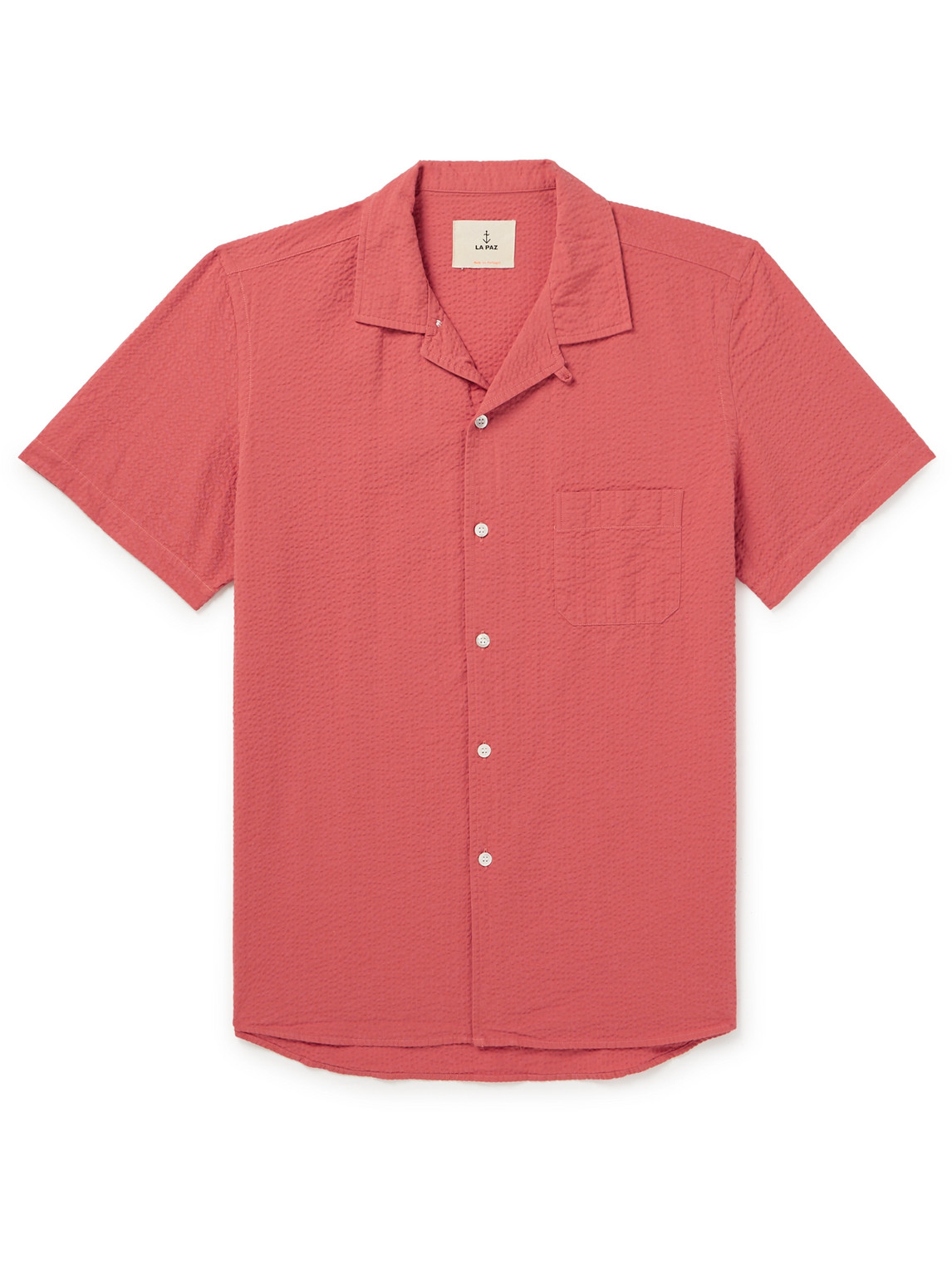 Panama Convertible-Collar Cotton-Seersucker Shirt