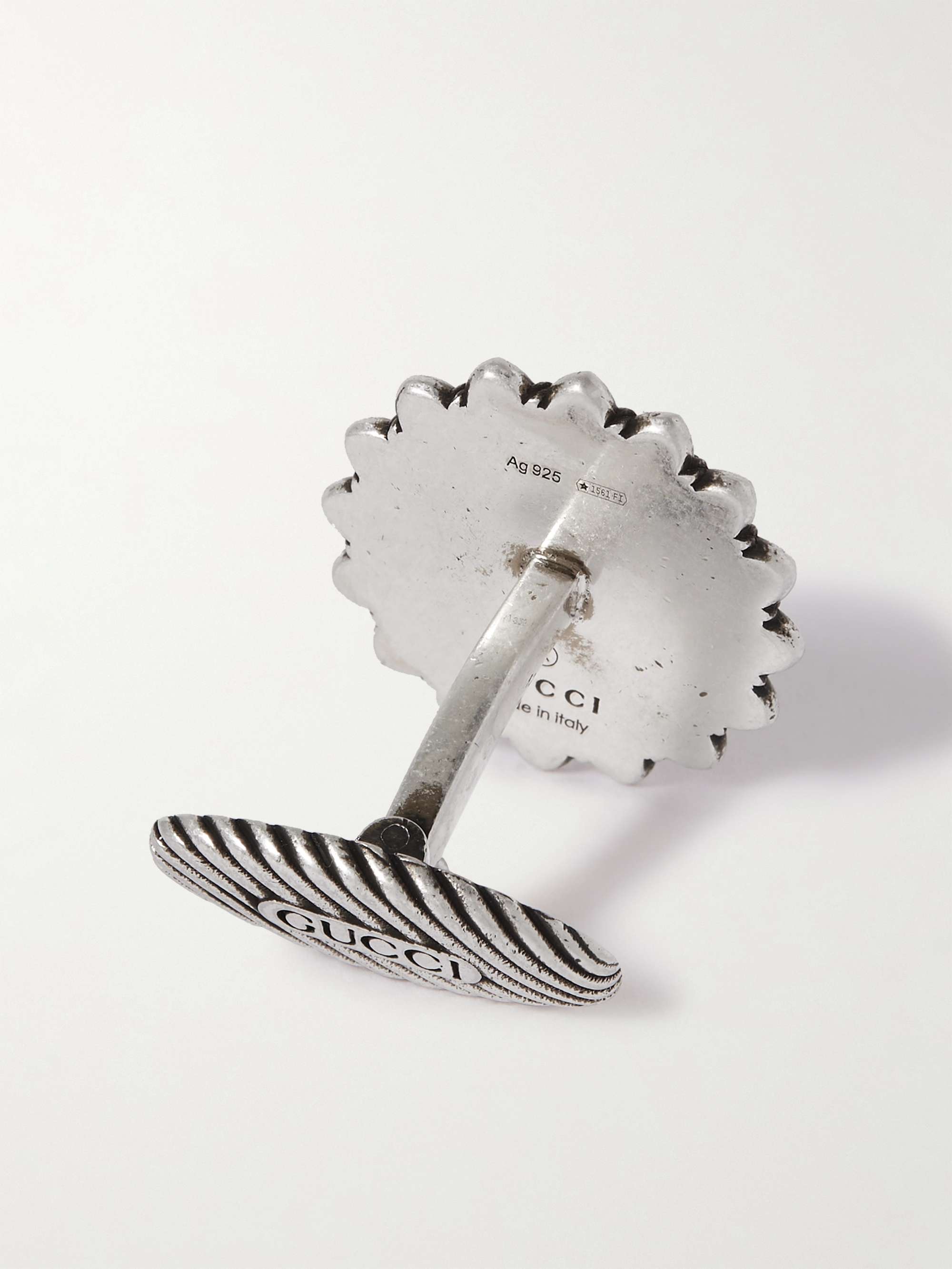 GUCCI Interlocking G Silver Cufflinks