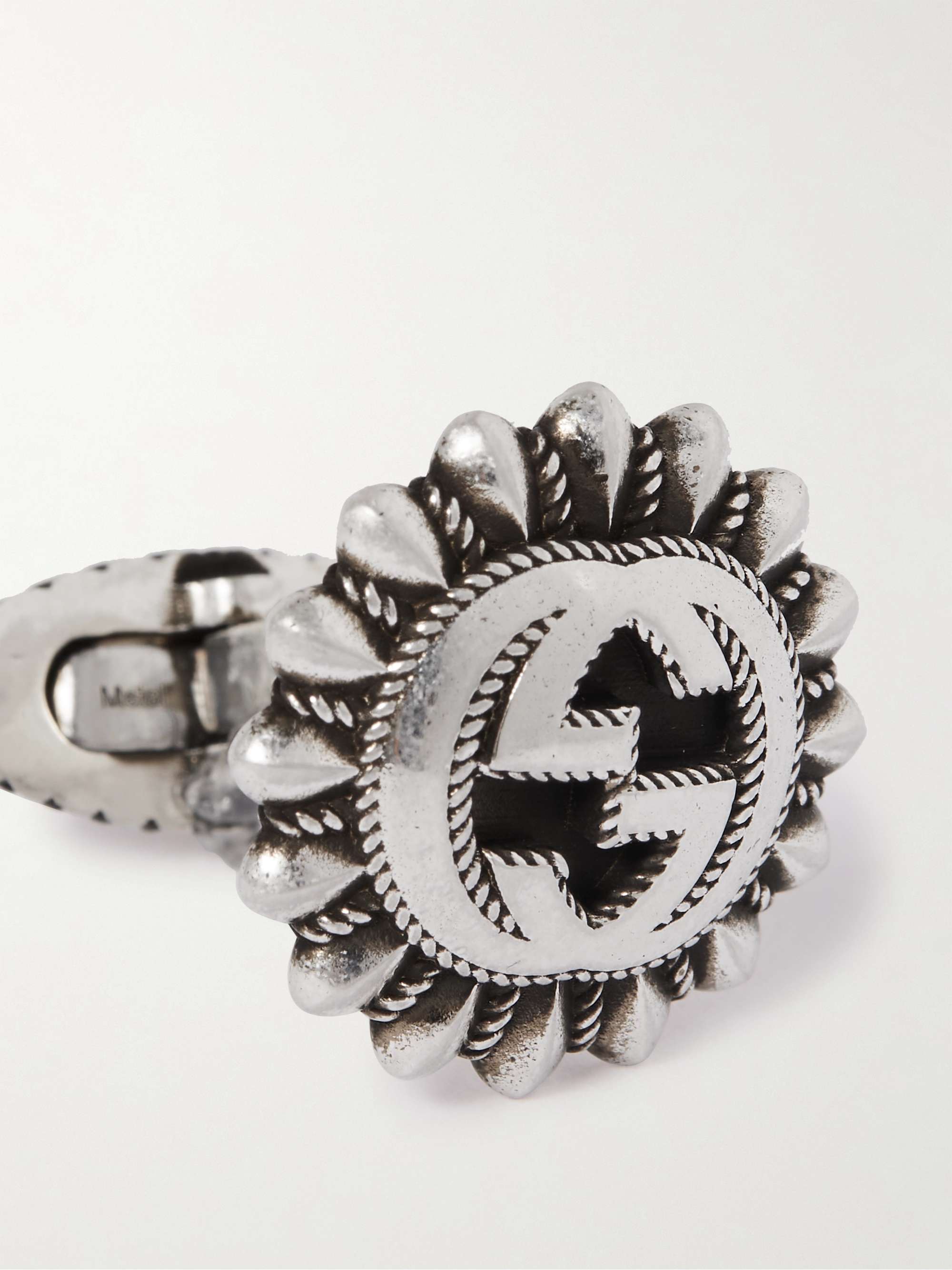 GUCCI Interlocking G Silver Cufflinks