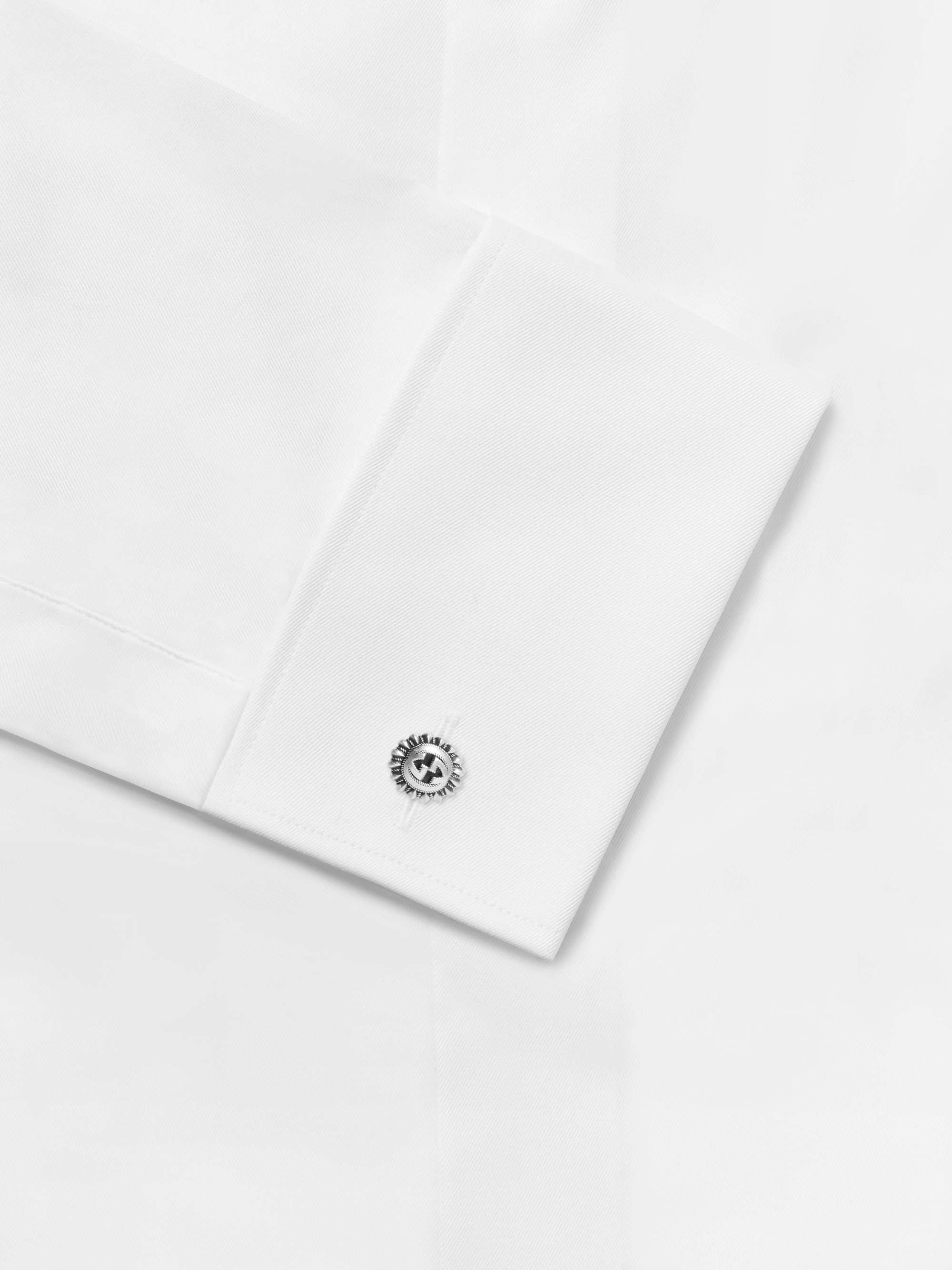 GUCCI Interlocking G Silver Cufflinks
