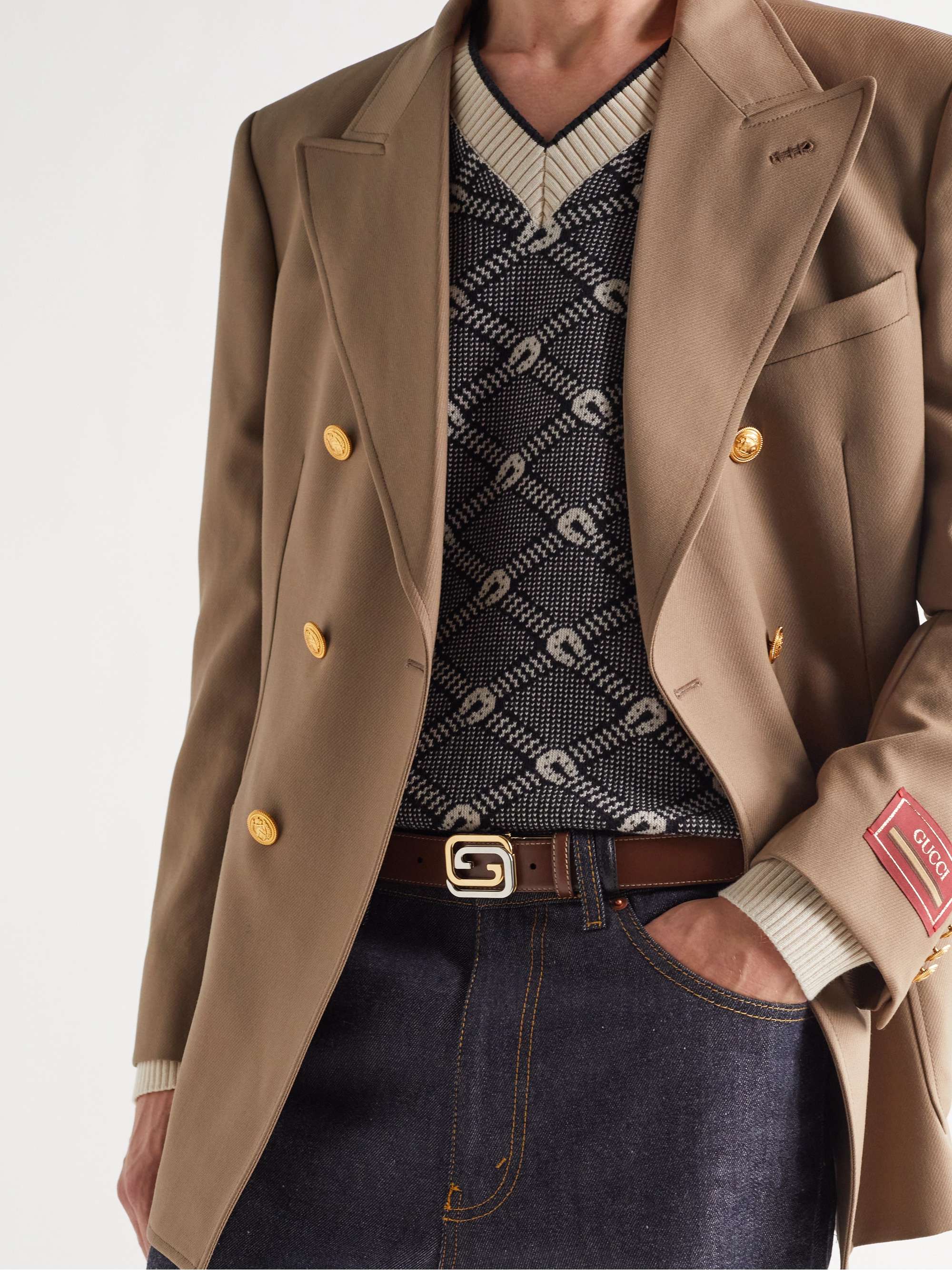 GUCCI 3cm Reversible Leather Belt
