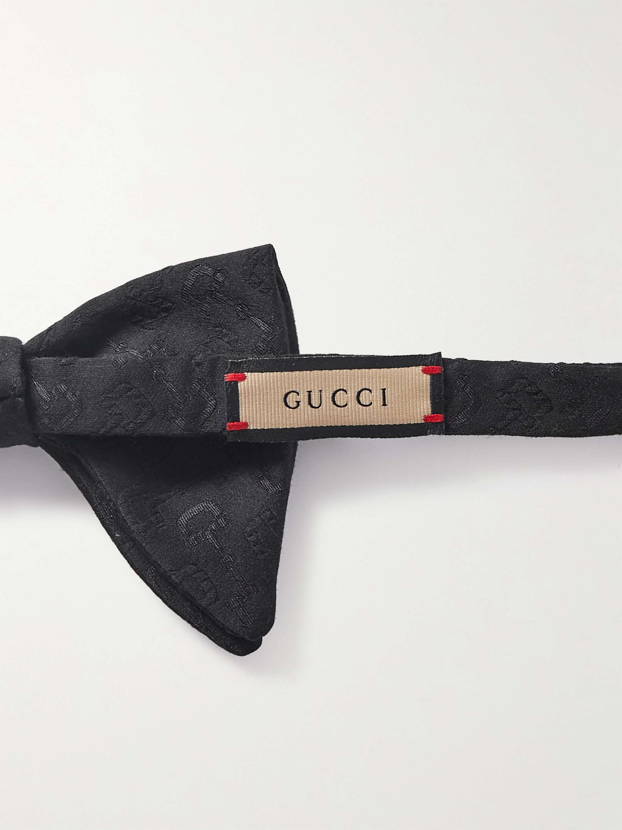 Gucci Long Silk Faille Bow Tie - Black