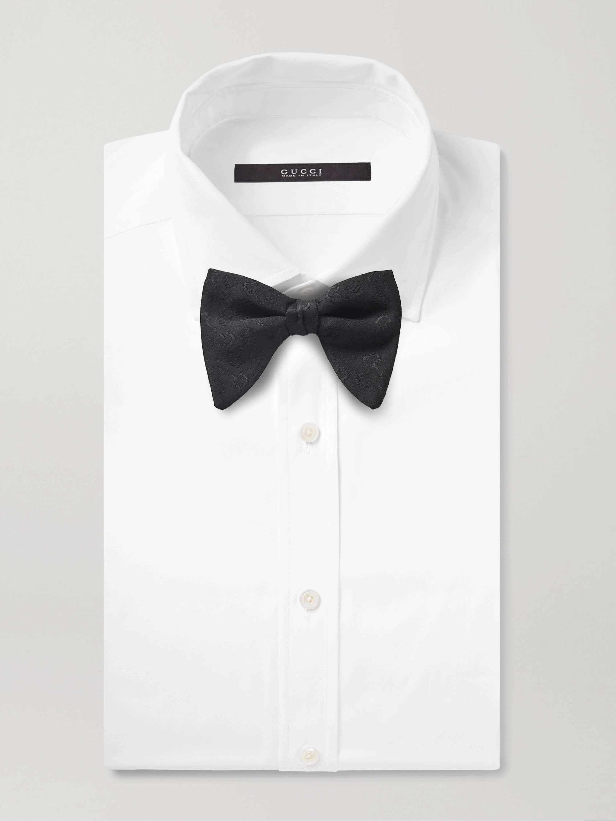 GUCCI Pre-Tied Wool and Silk-Blend Jacquard Bow Tie