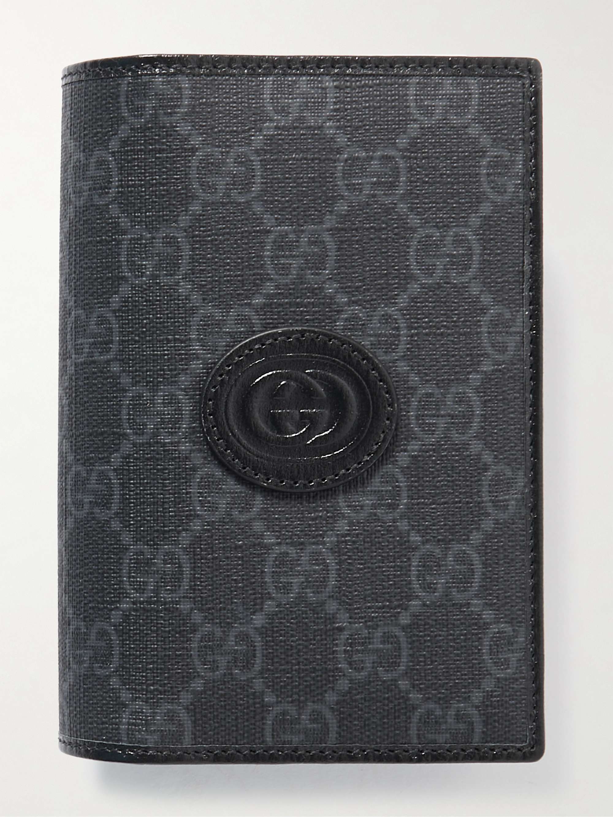 Gucci - Men - Leather-trimmed Monogrammed ECONYL Passport Case Black