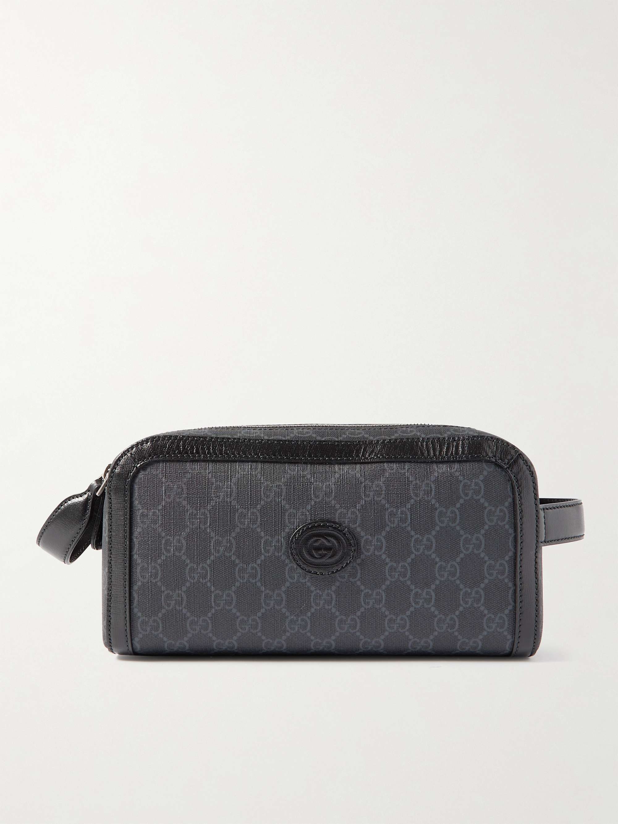 Gucci Logo Jacquard Zipped Clutch Bag in White for Men