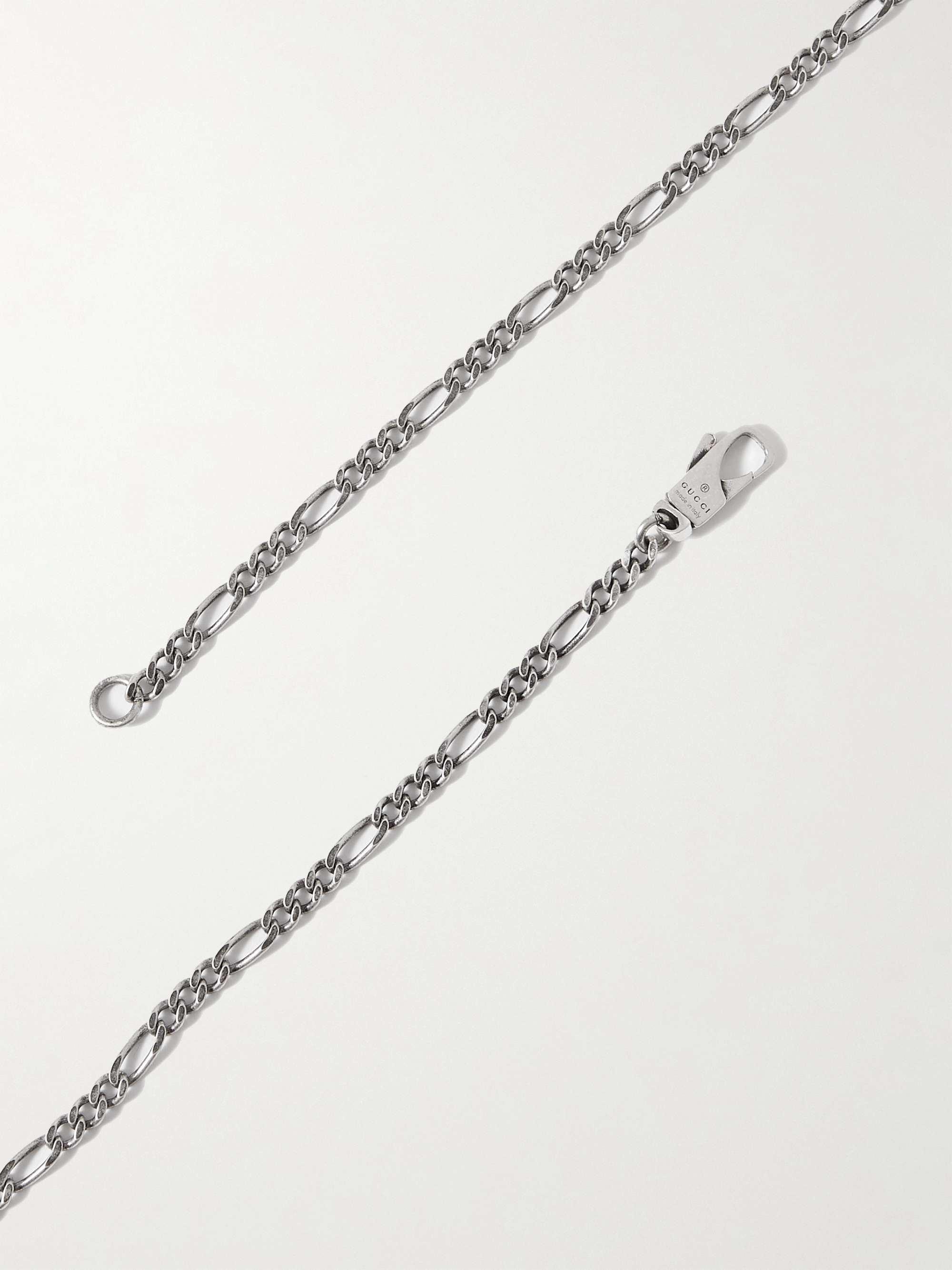 GUCCI Engraved Silver Pendant Necklace