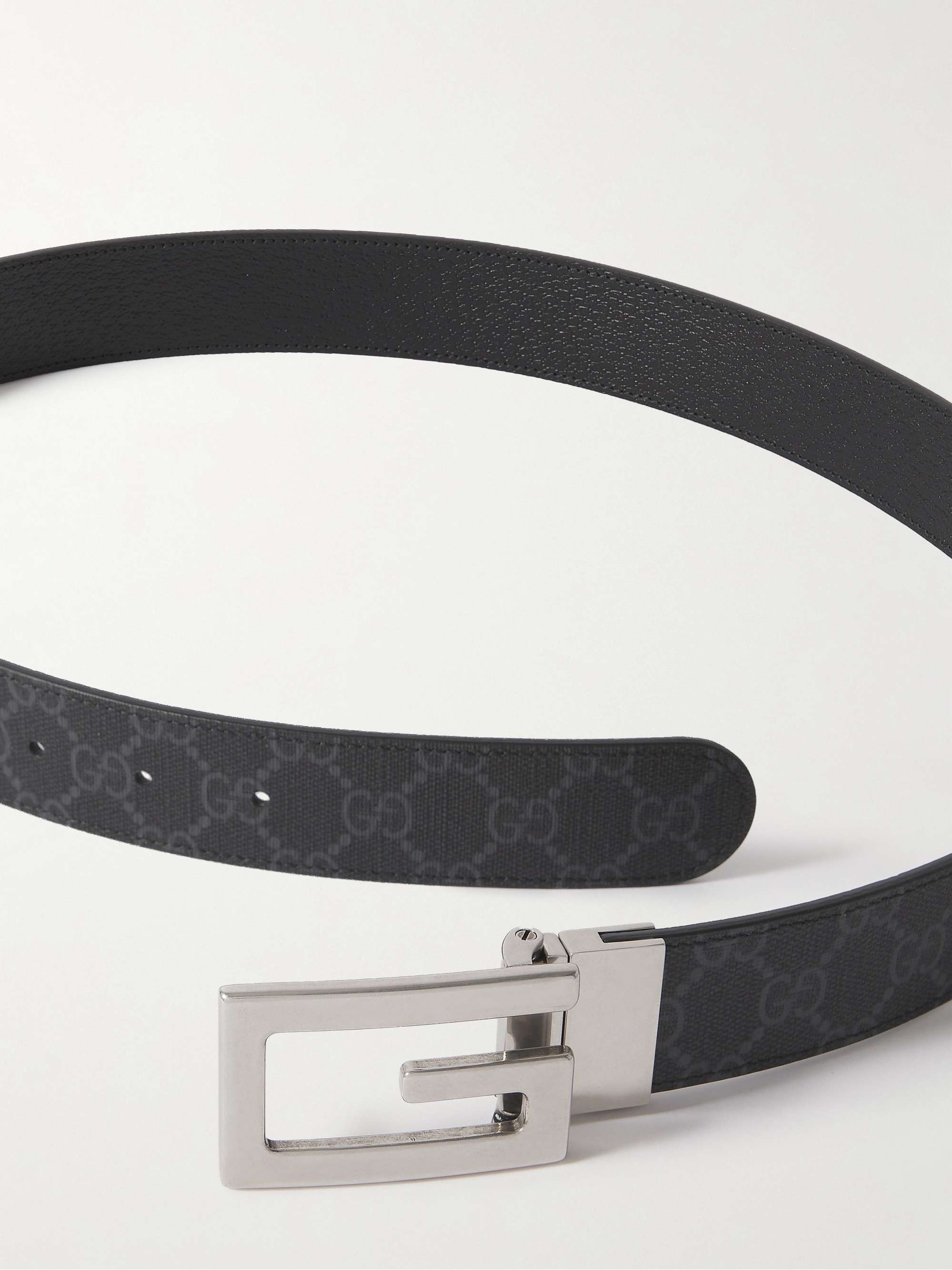 Gucci Belt with Square Buckle and Interlocking G, Size Gucci 105, Black, Leather