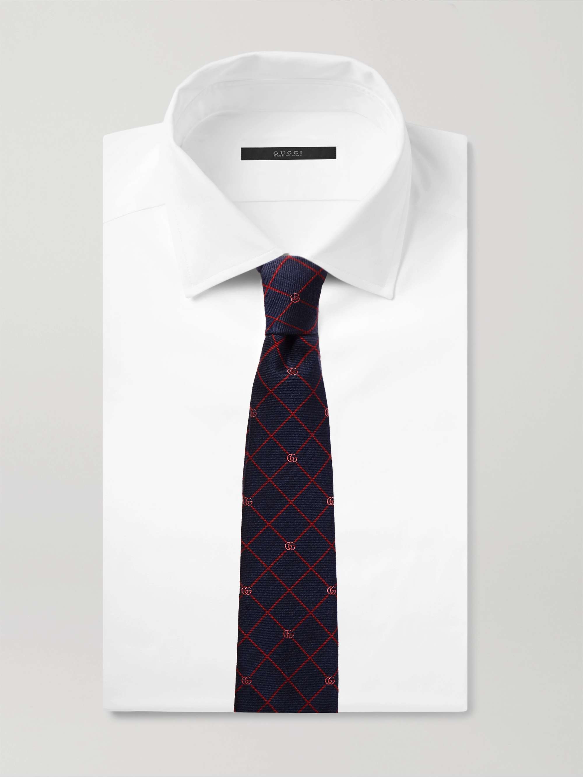 GUCCI 7cm Logo-Jacquard Silk and Wool-Blend Tie