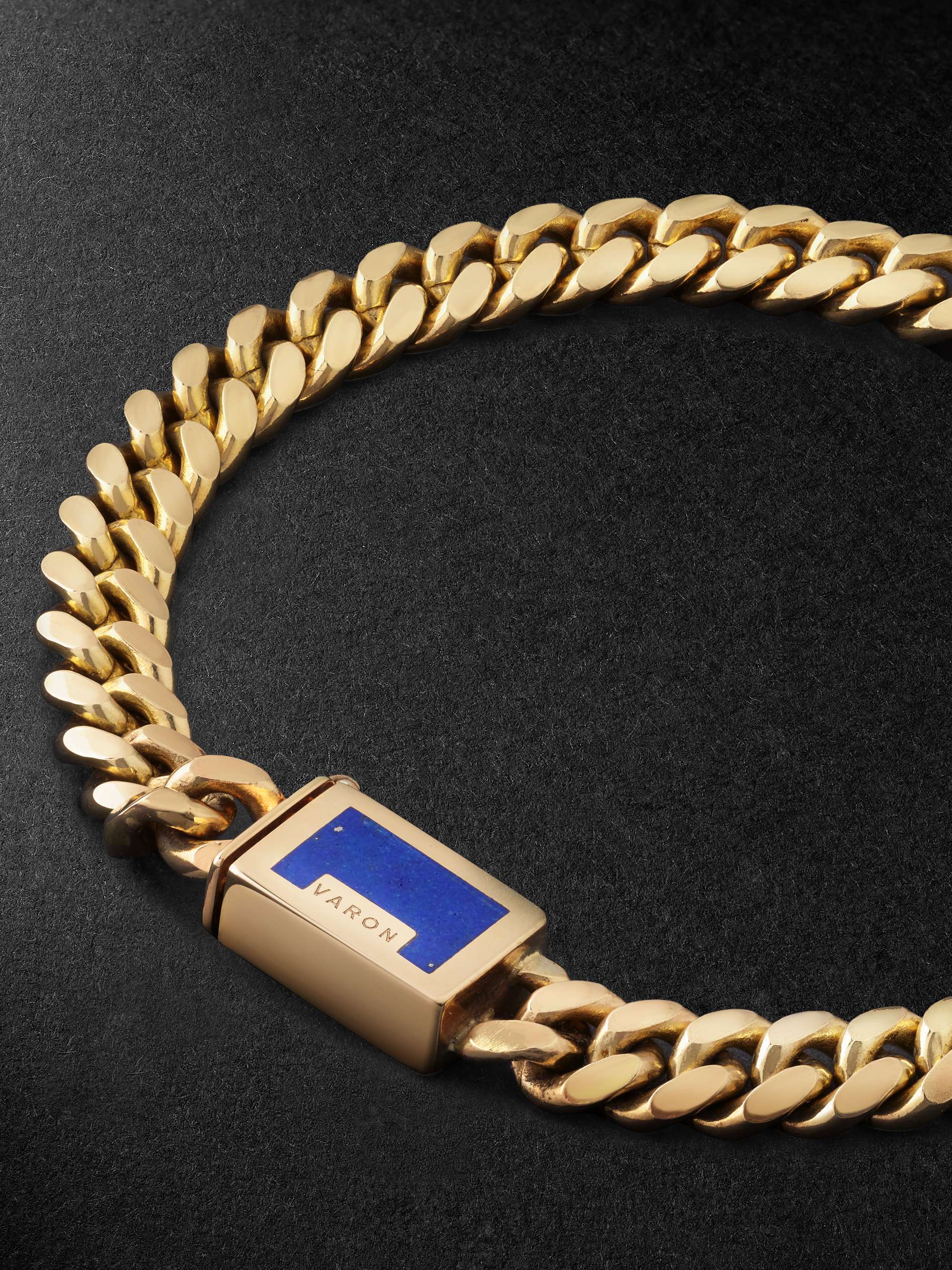 VARON Malo Gold-Plated Onyx Chain Bracelet