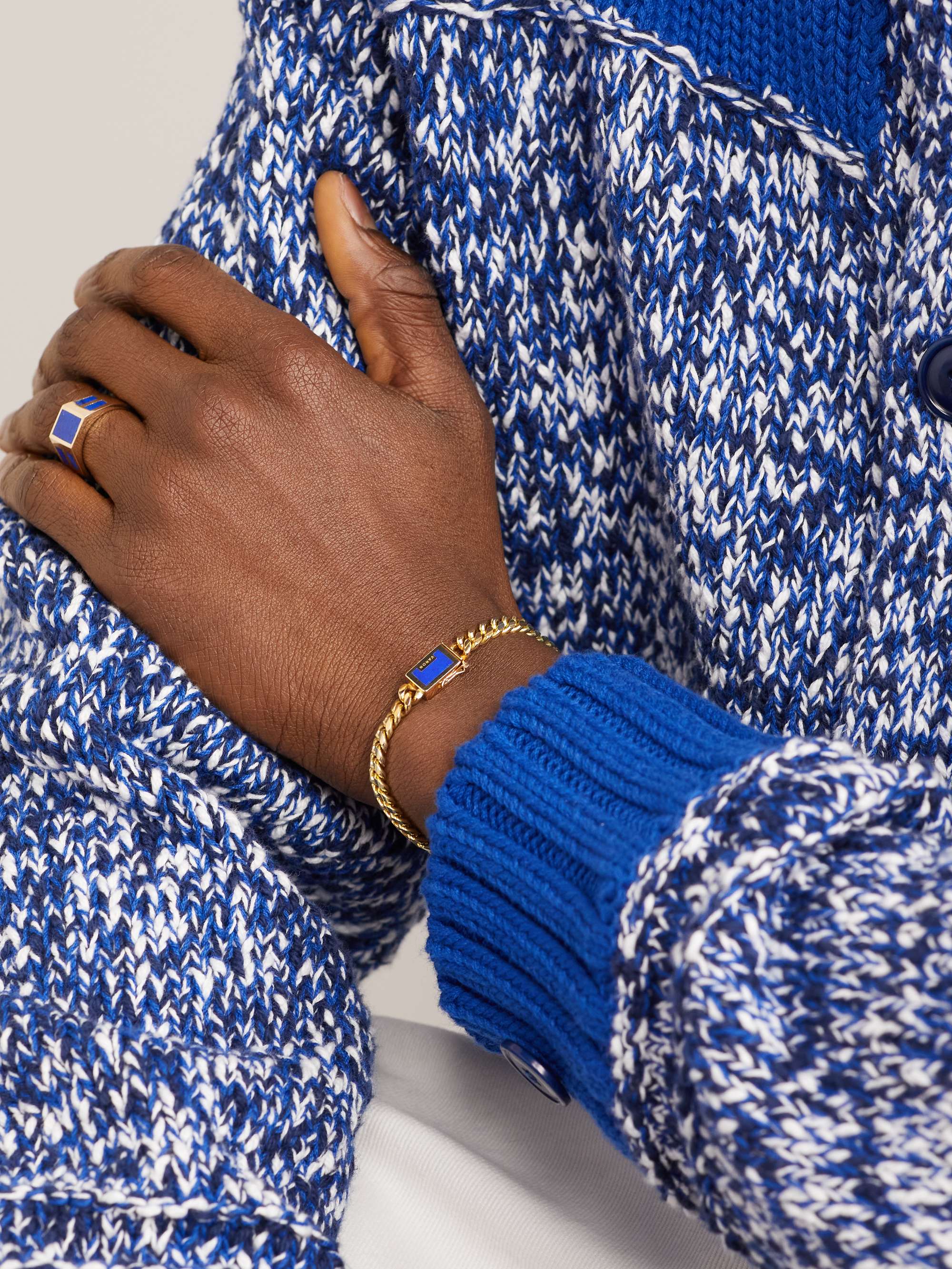 VARON Malo Gold-Plated Onyx Chain Bracelet