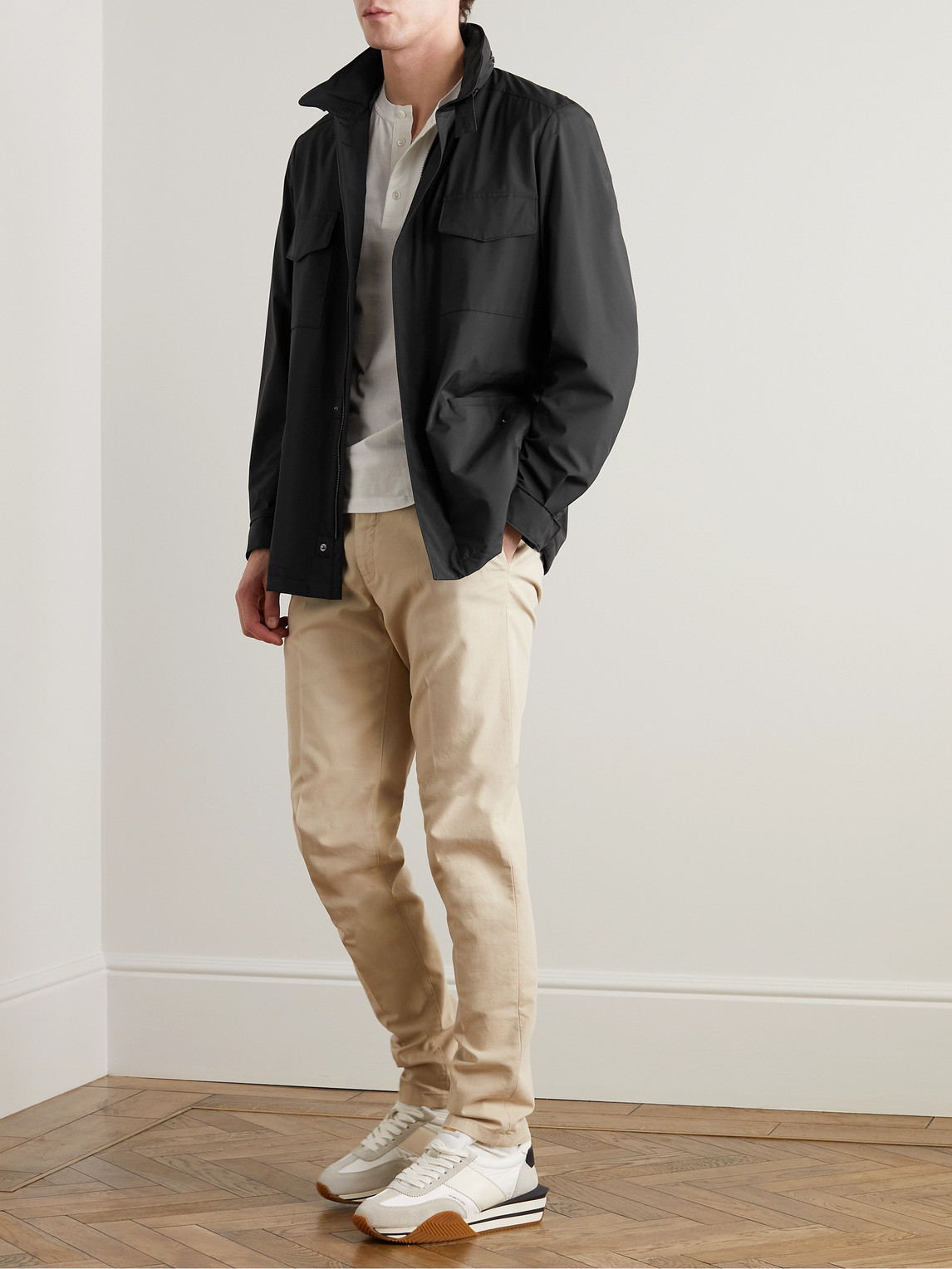 LORO PIANA TRAVELLER WINDMATE STORM SYSTEM SHELL HOODED FIELD JACKET