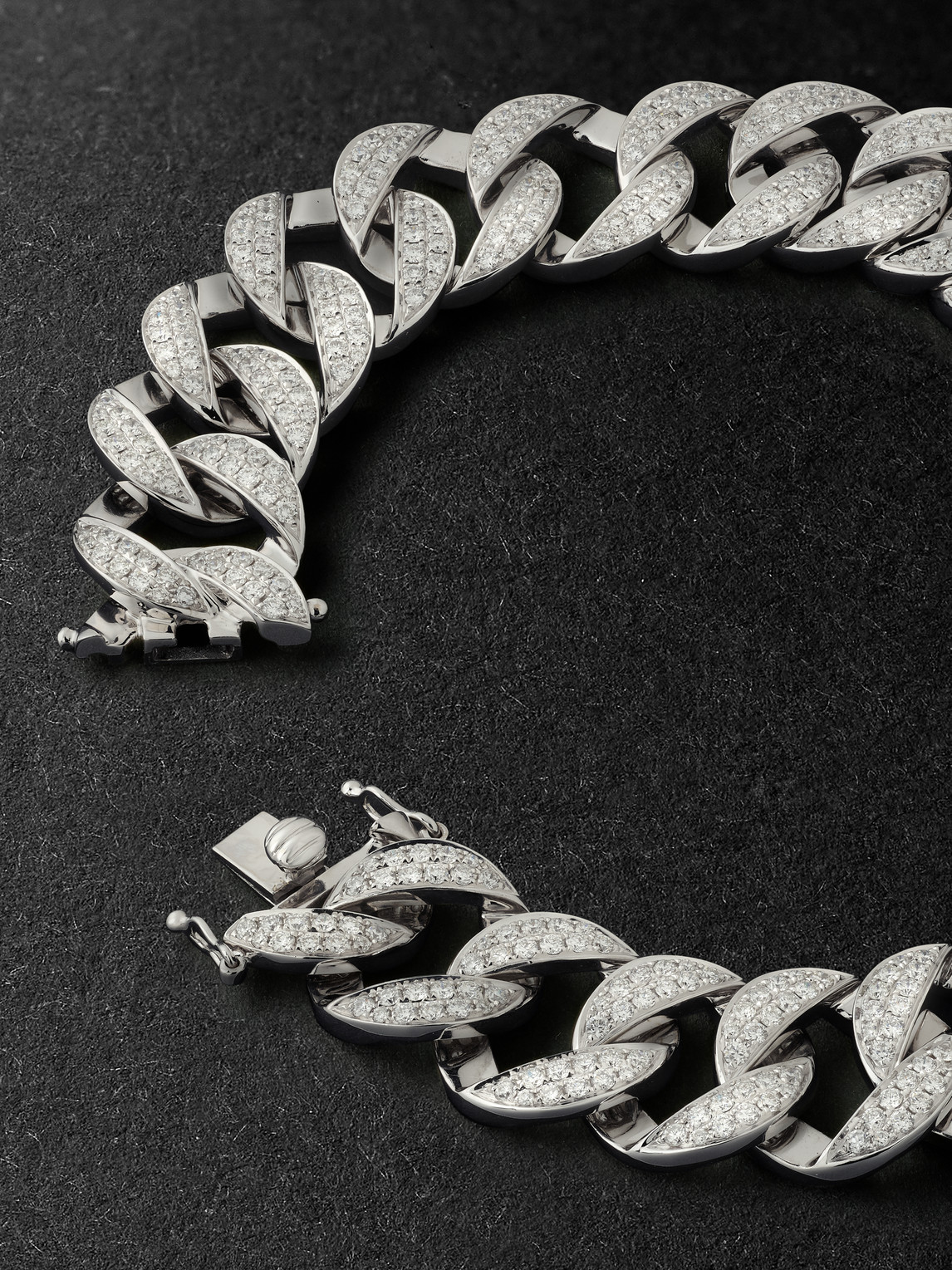 Shop Anita Ko Hemingway White Gold Diamond Chain Bracelet In Silver