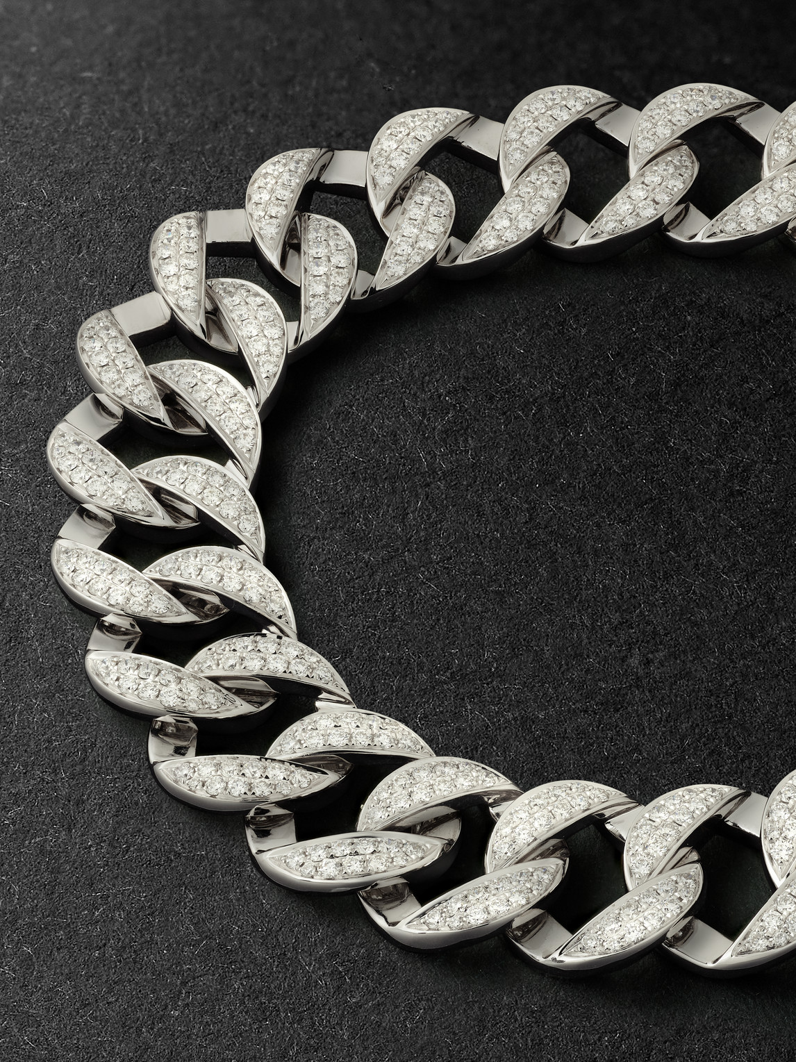 Shop Anita Ko Hemingway White Gold Diamond Chain Bracelet In Silver