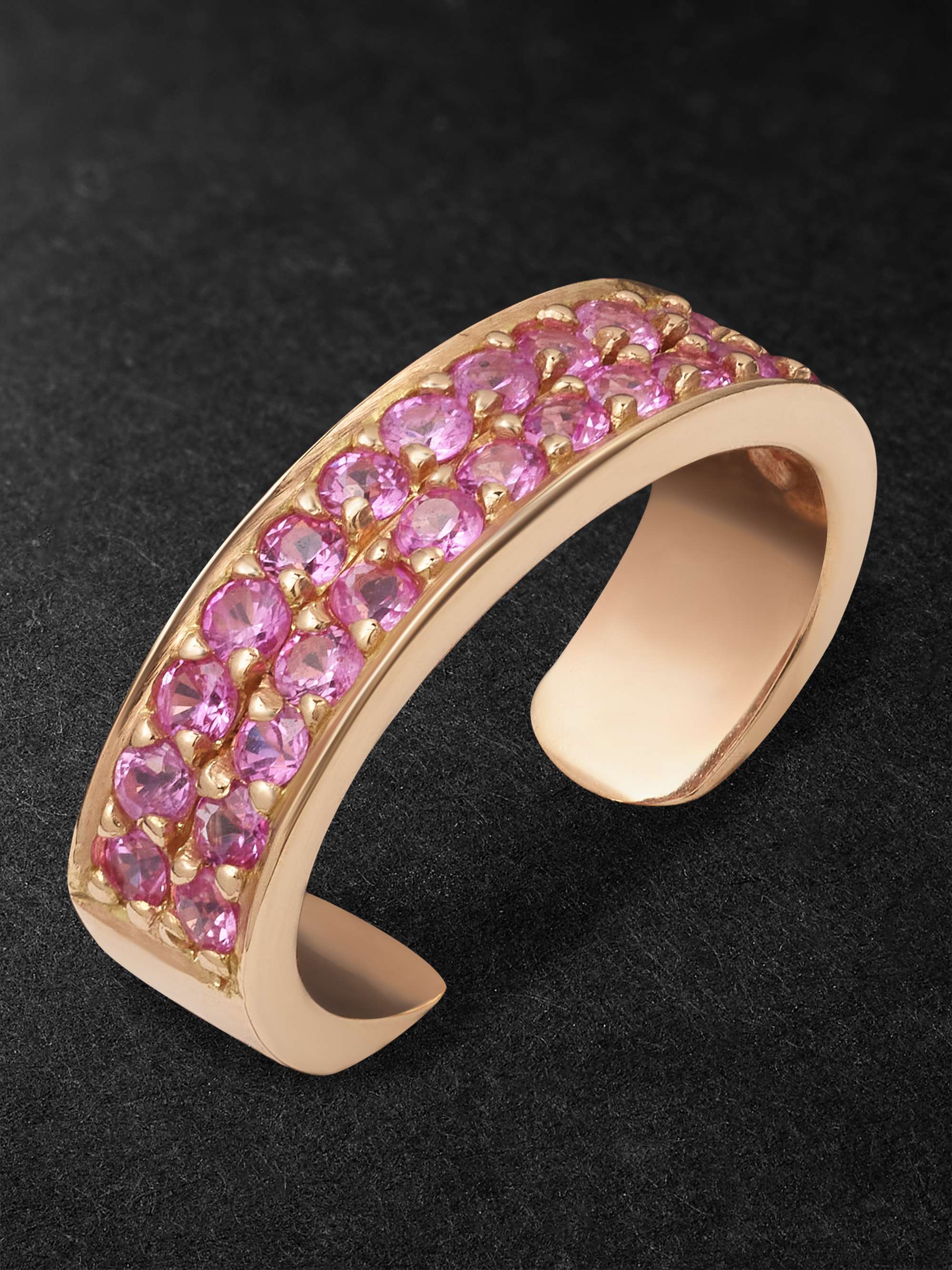 ANITA KO Double Row Rose Gold Sapphire Ear Cuff